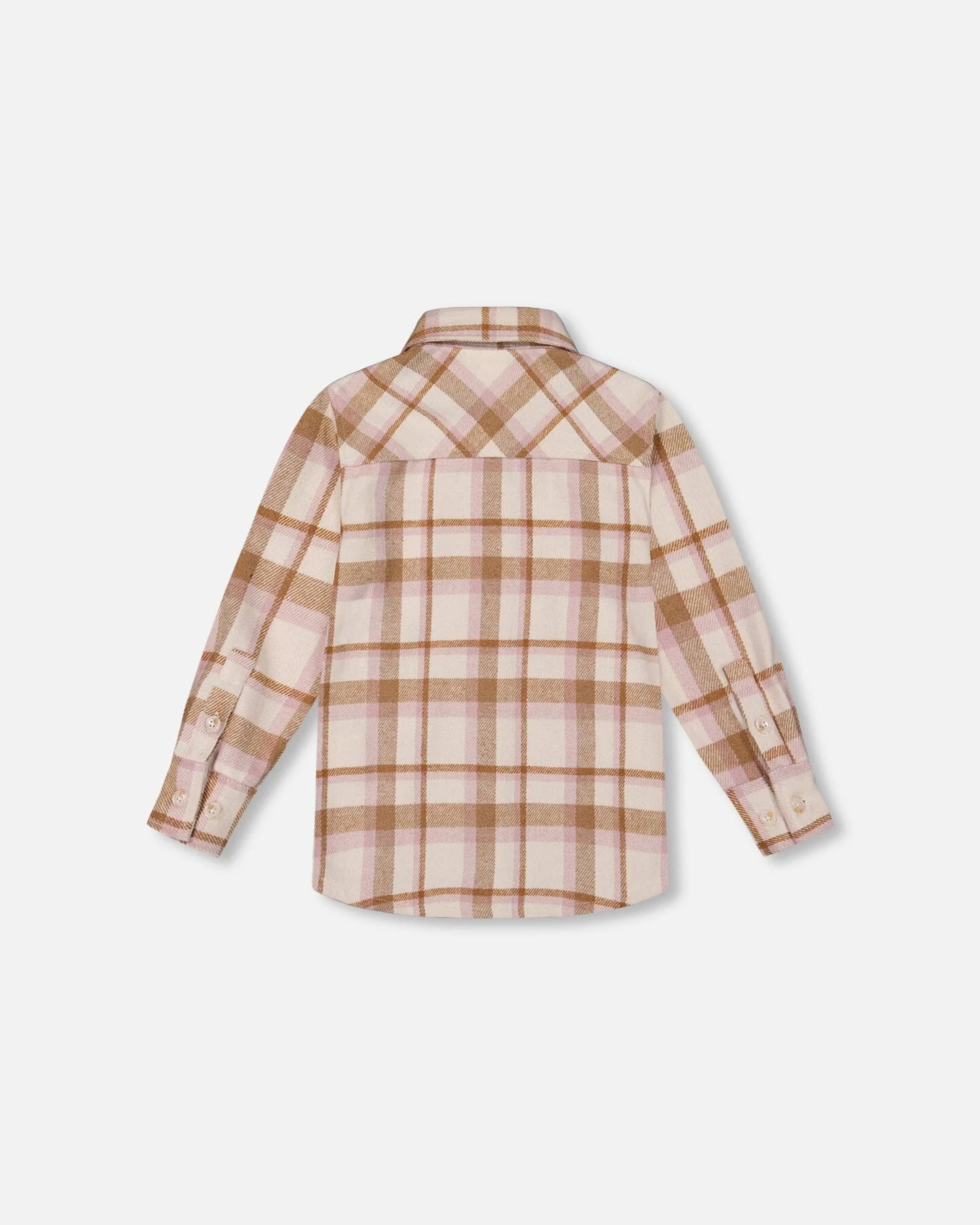 Plaid Overshirt Off-White, Beige And Pink - Deux par Deux