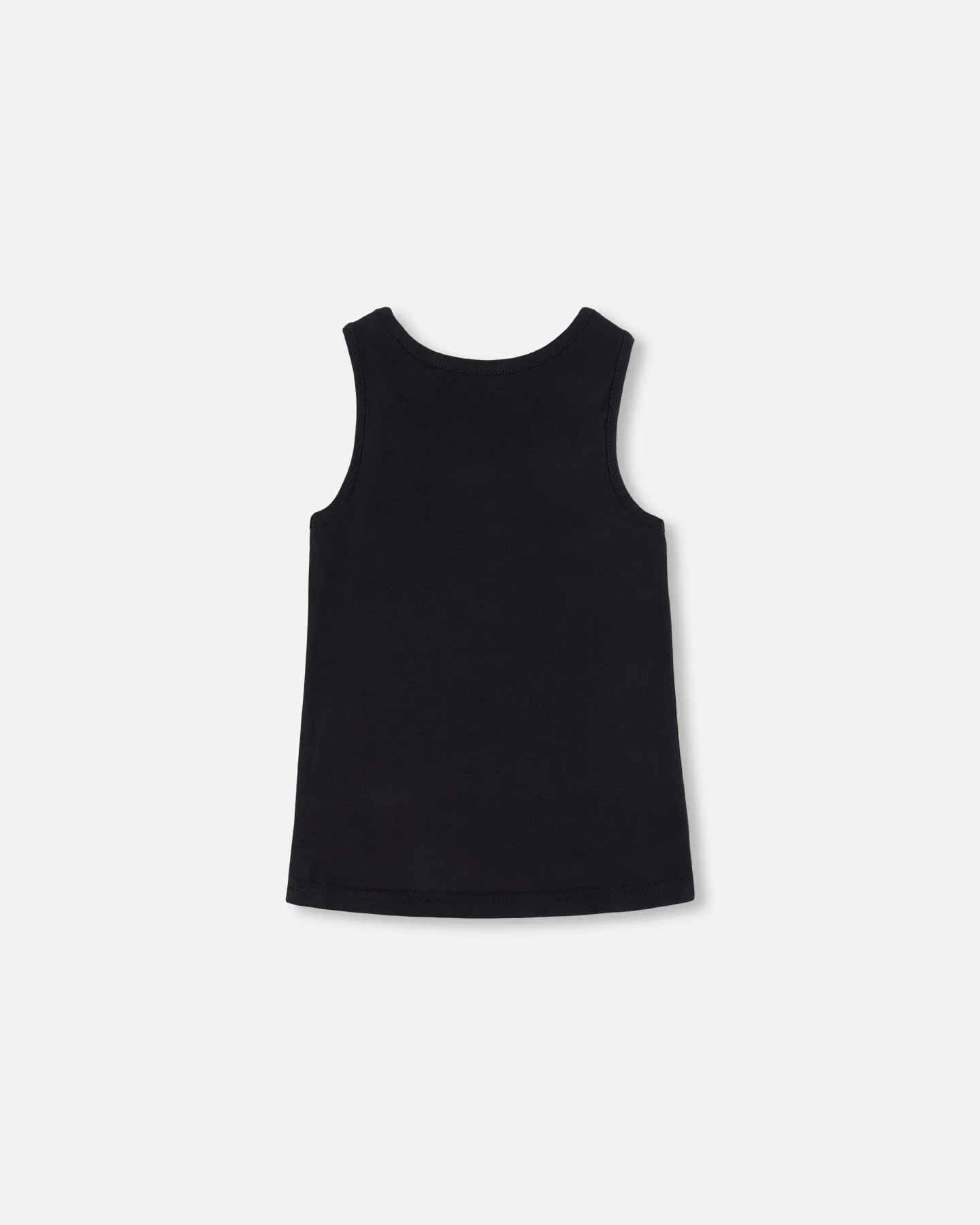 Organic Cotton Tank Top With Knot Black - Deux par Deux
