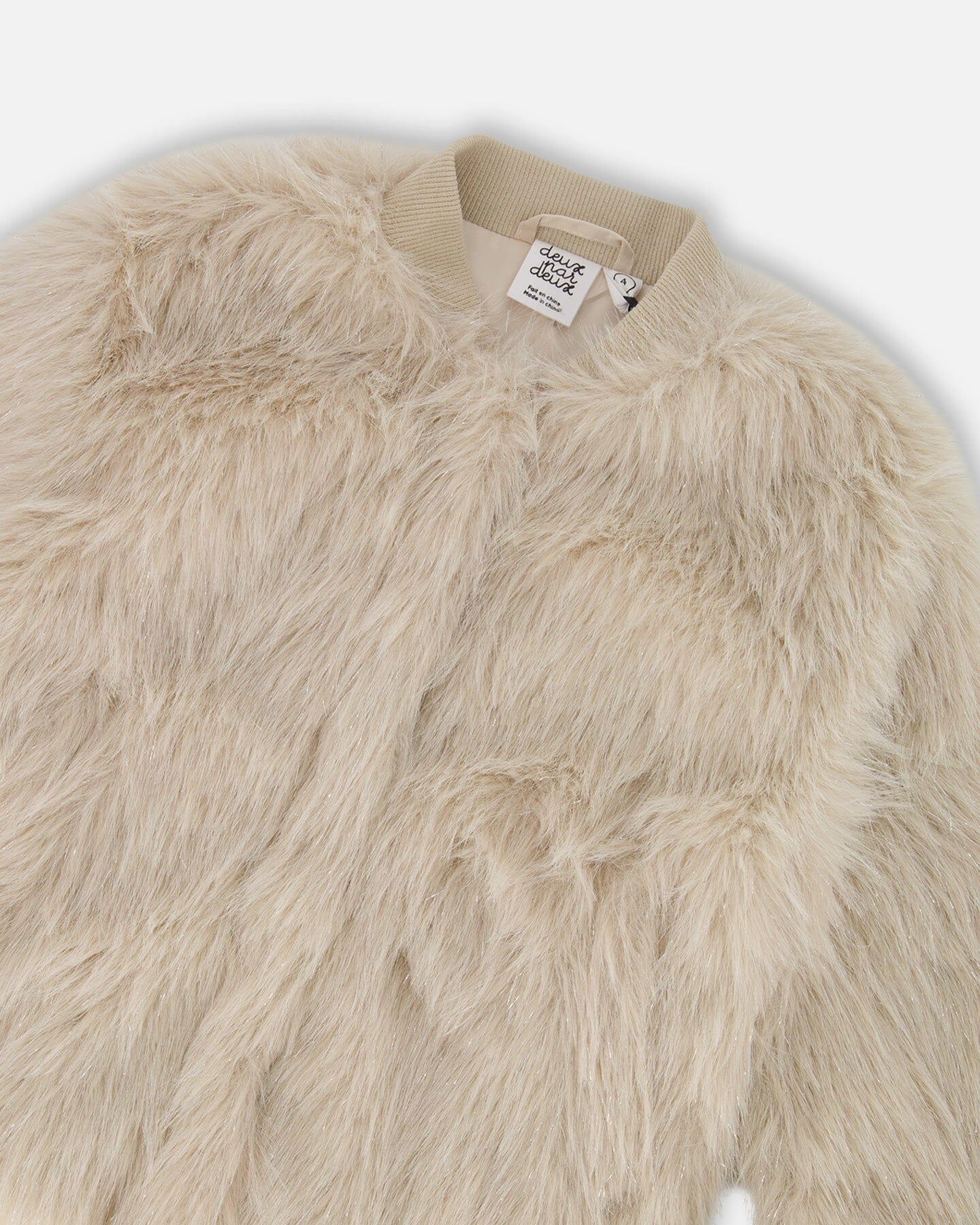 Short Faux Fur Coat Beige - Deux par Deux