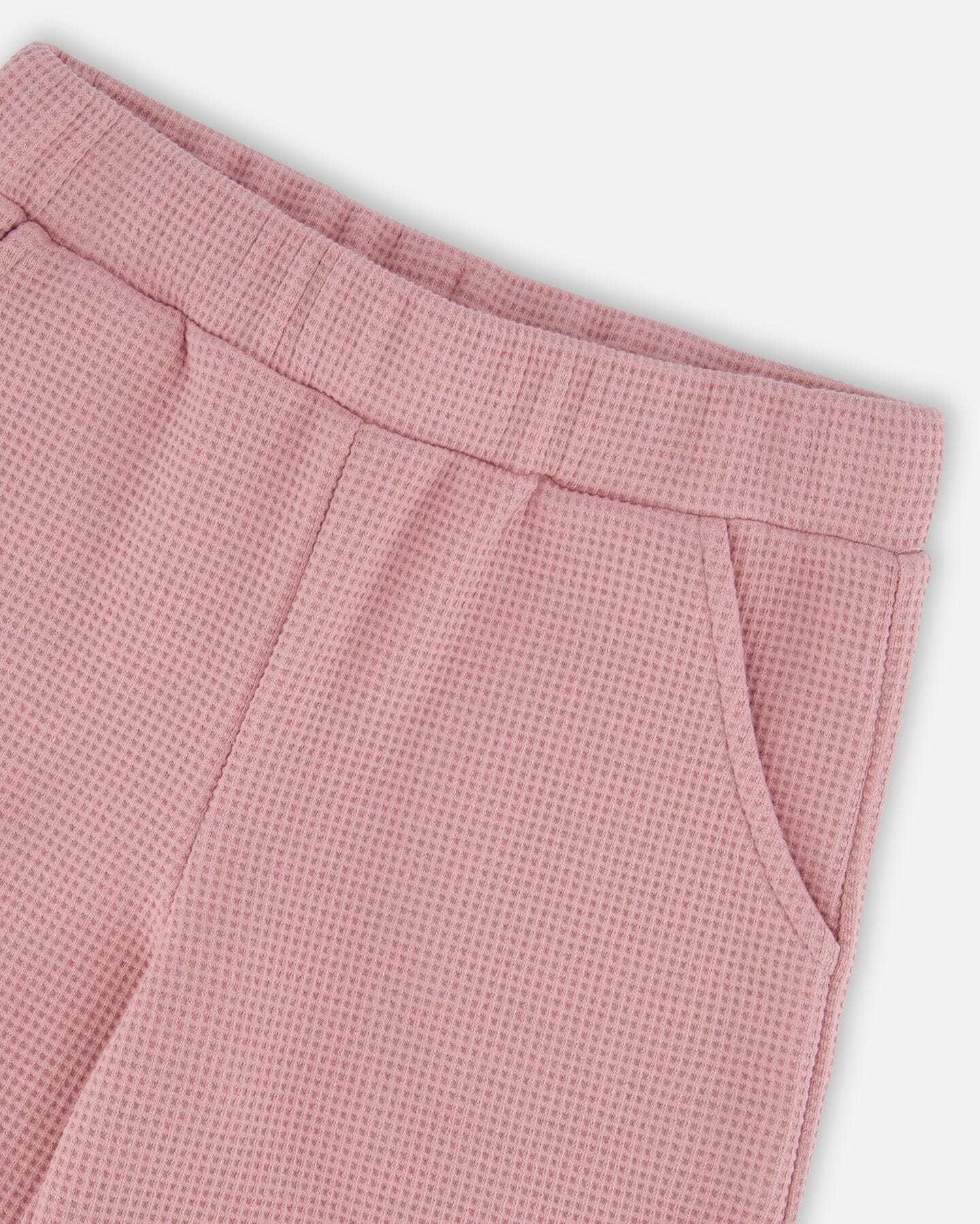 Waffle Flare Leg Pants Dusty Pink - Deux par Deux