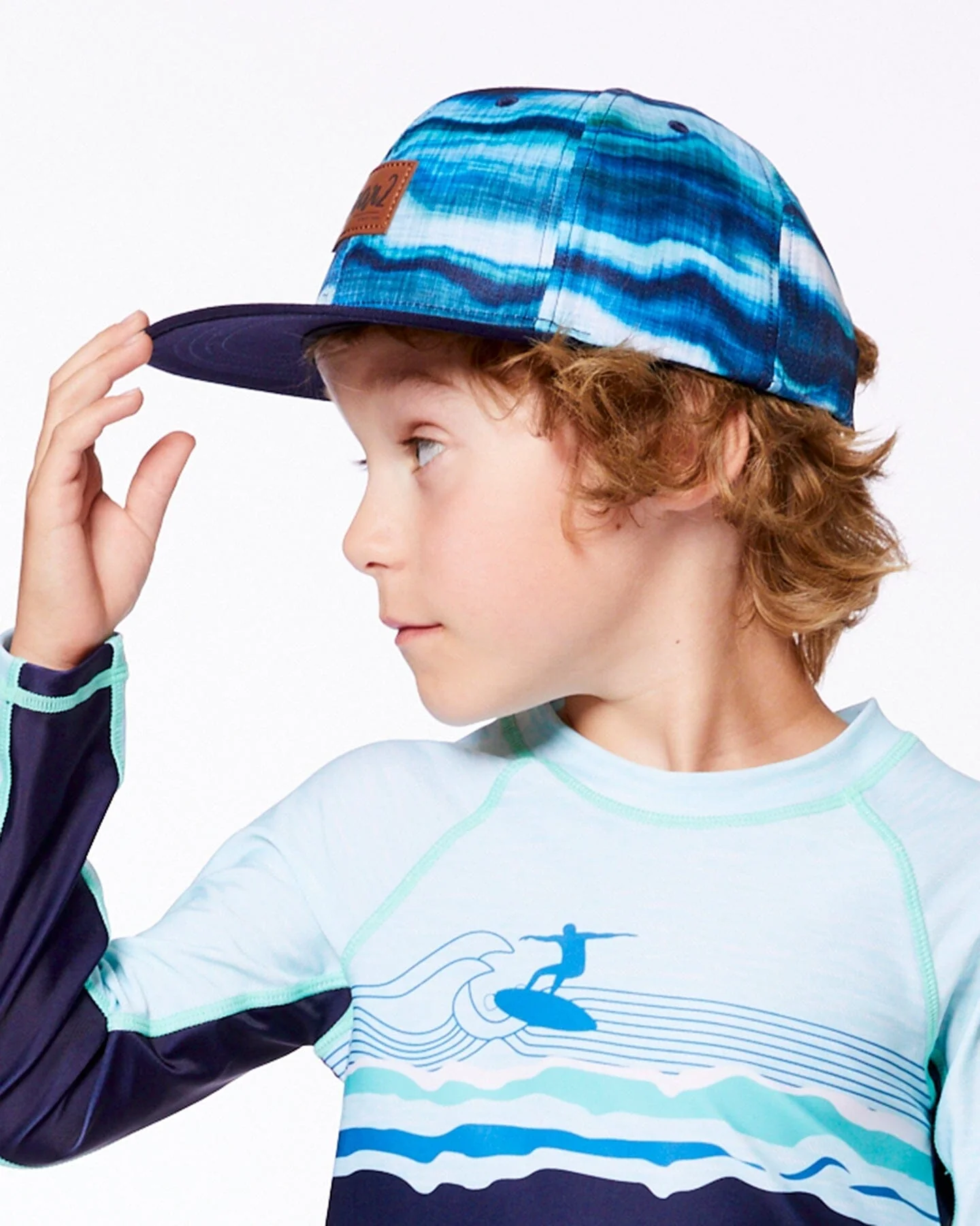 Printed Cap Blue Wave And Black - Deux par Deux