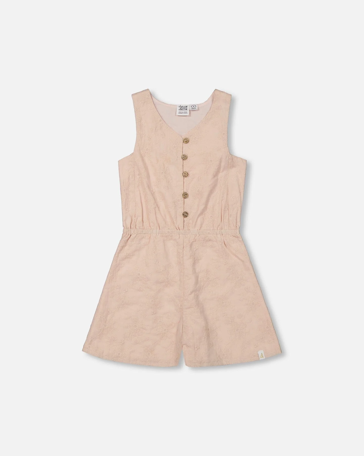 Sleeveless Eyelet Romper Beige - Deux par Deux