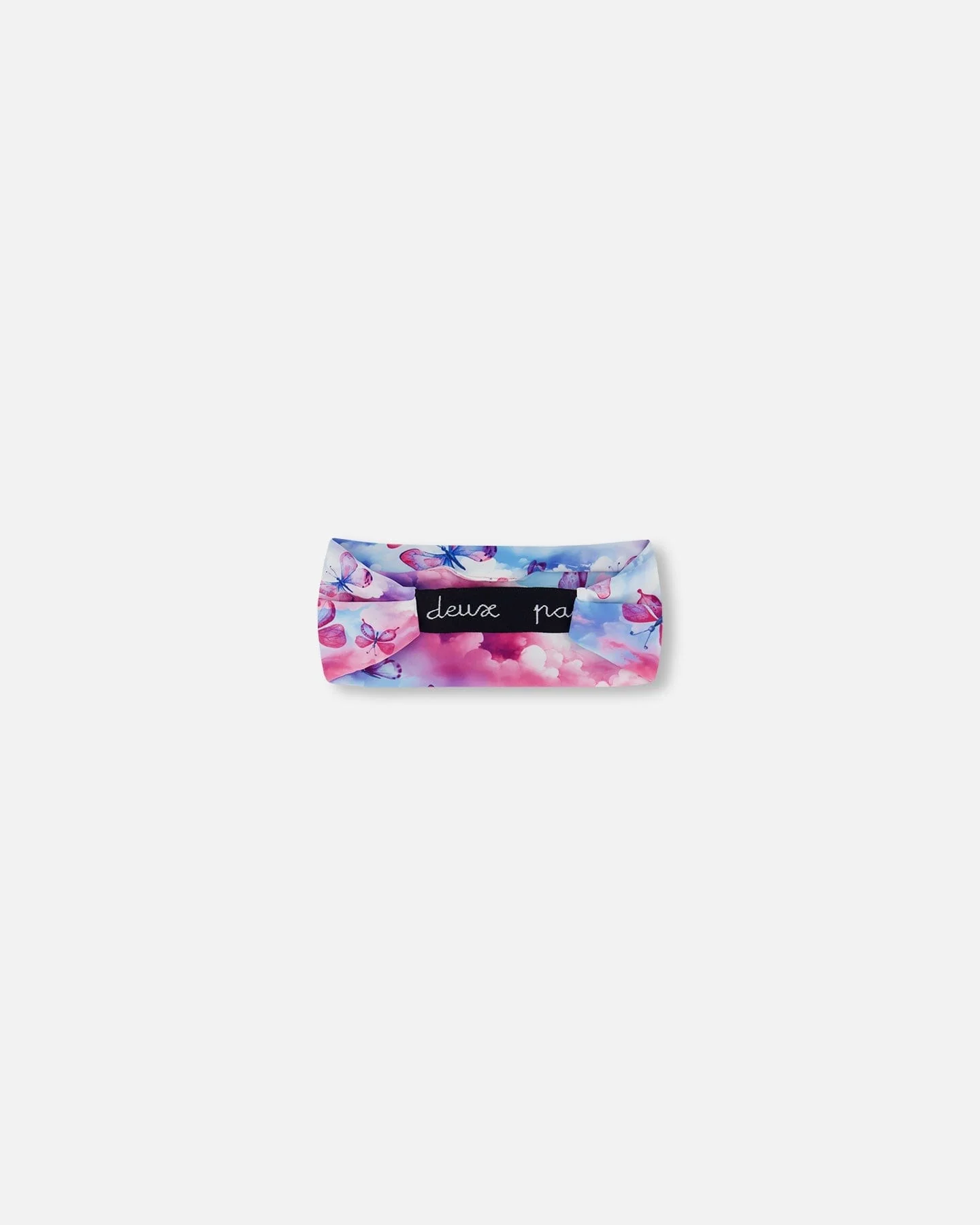 Printed Athletic Headband Pink, Blue And Butterflies - Deux par Deux