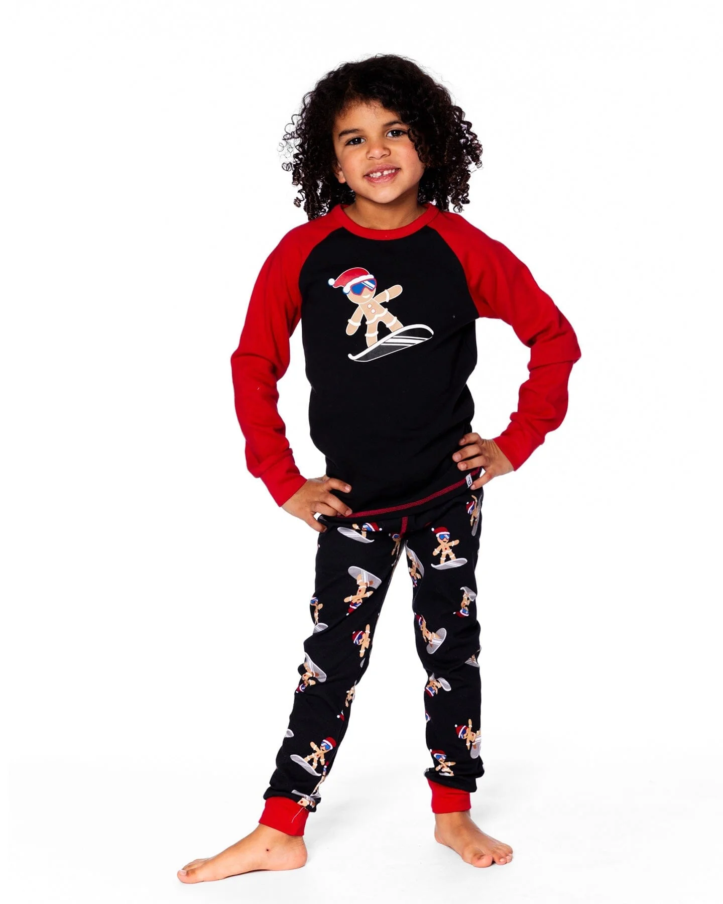 Two-Piece Organic Cotton Pajama Set Black Cookie Print - Deux par Deux