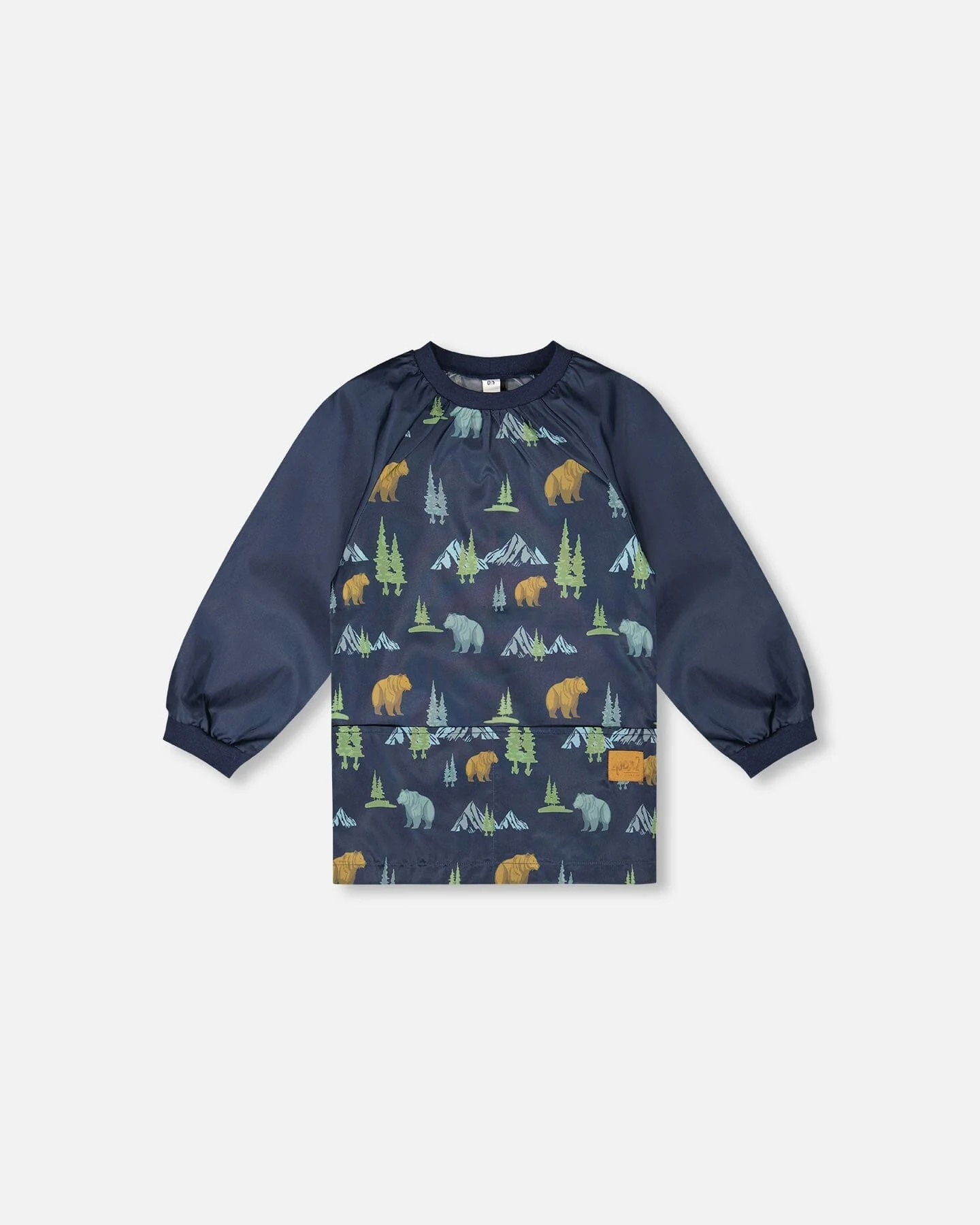 School Apron Navy Animal Print - Deux par Deux