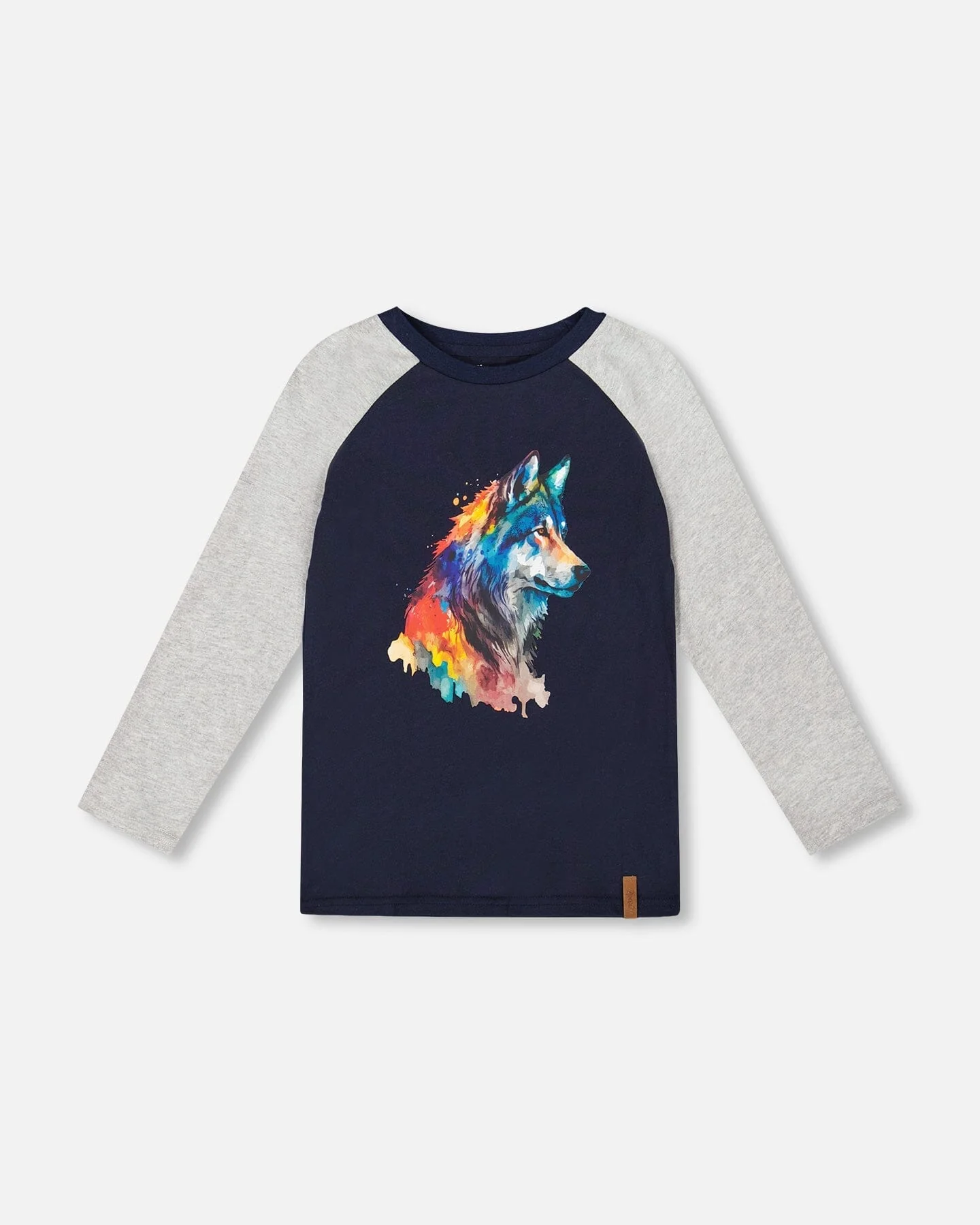 Long Raglan Sleeve Jersey Tee Navy Blue - Deux par Deux
