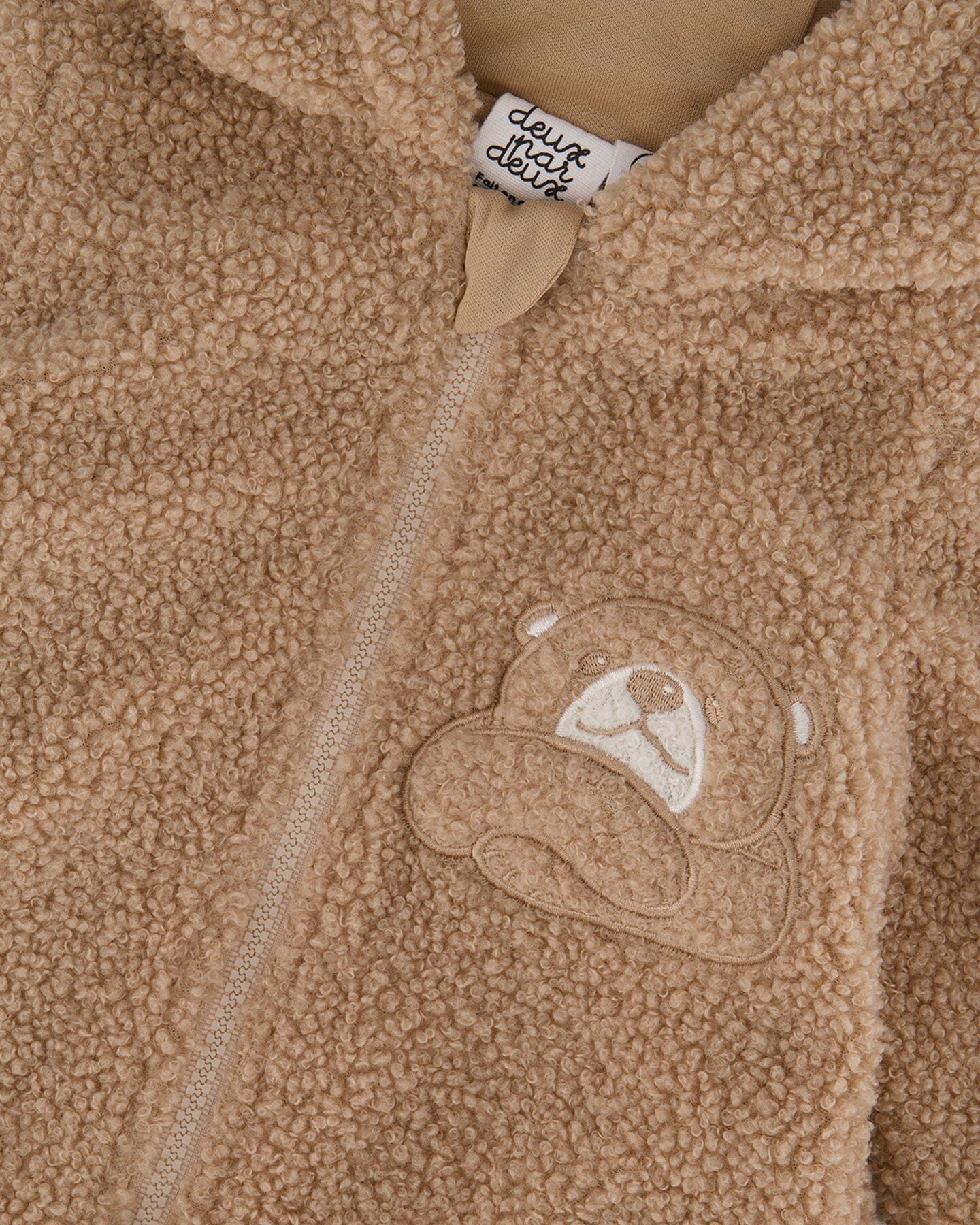 Sherpa Bear Hooded Zip Jacket Brown - Deux par Deux