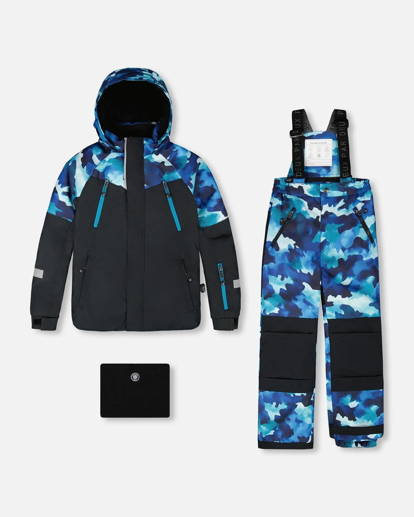 Two-Piece Play Snowsuit Teal Blue Camouflage - Deux par Deux