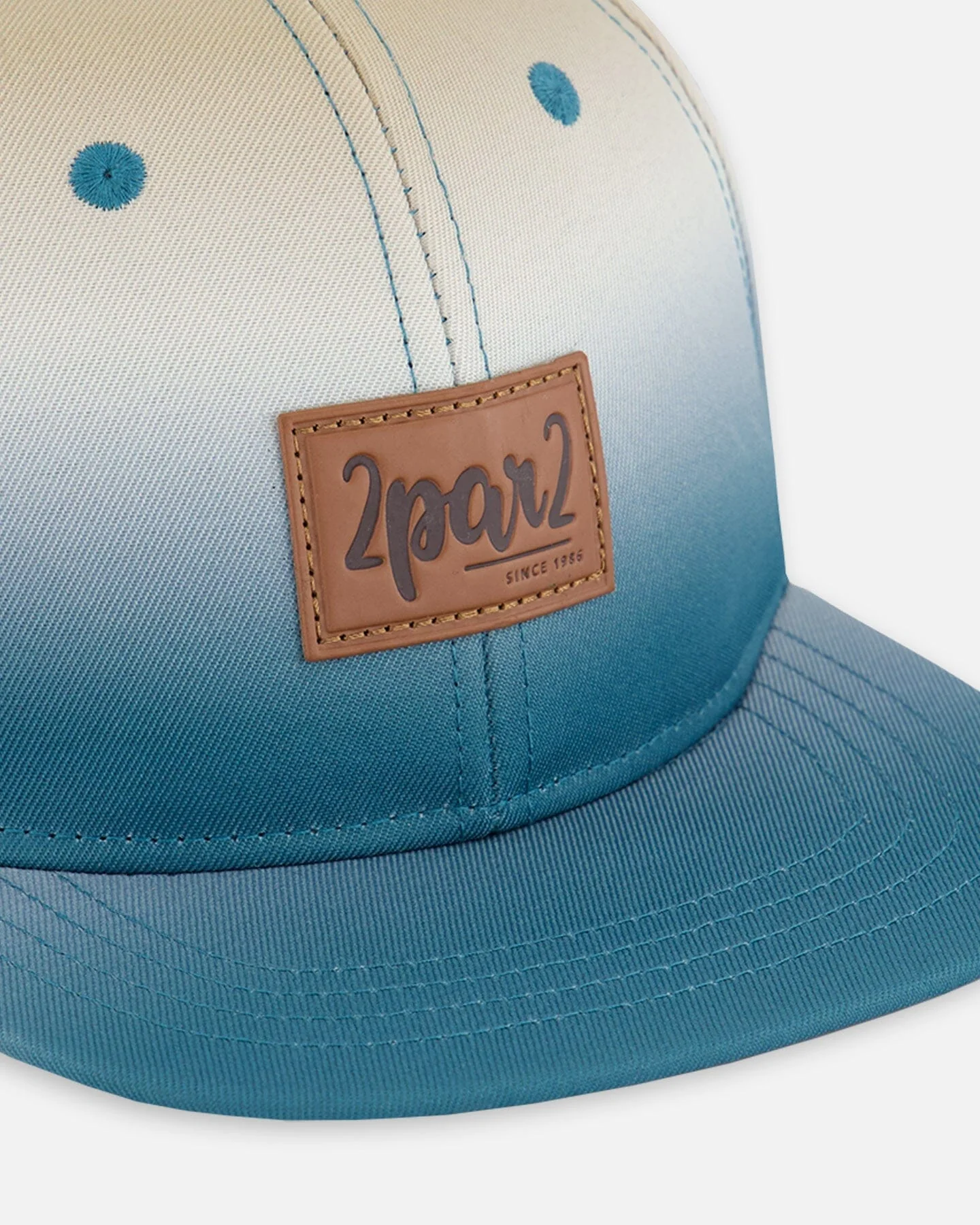 Printed Cap Bluish Gray And Beige - Deux par Deux