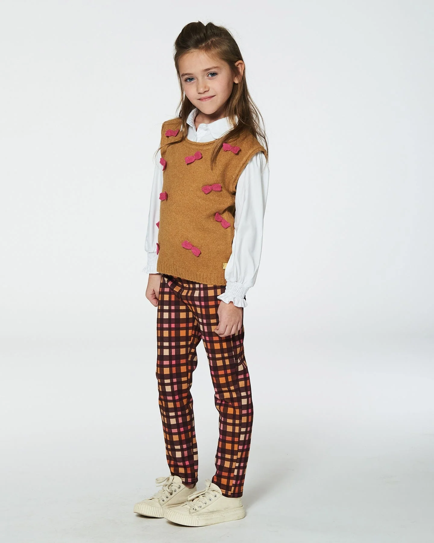 Knit Vest With Bows Golden Brown - Deux par Deux