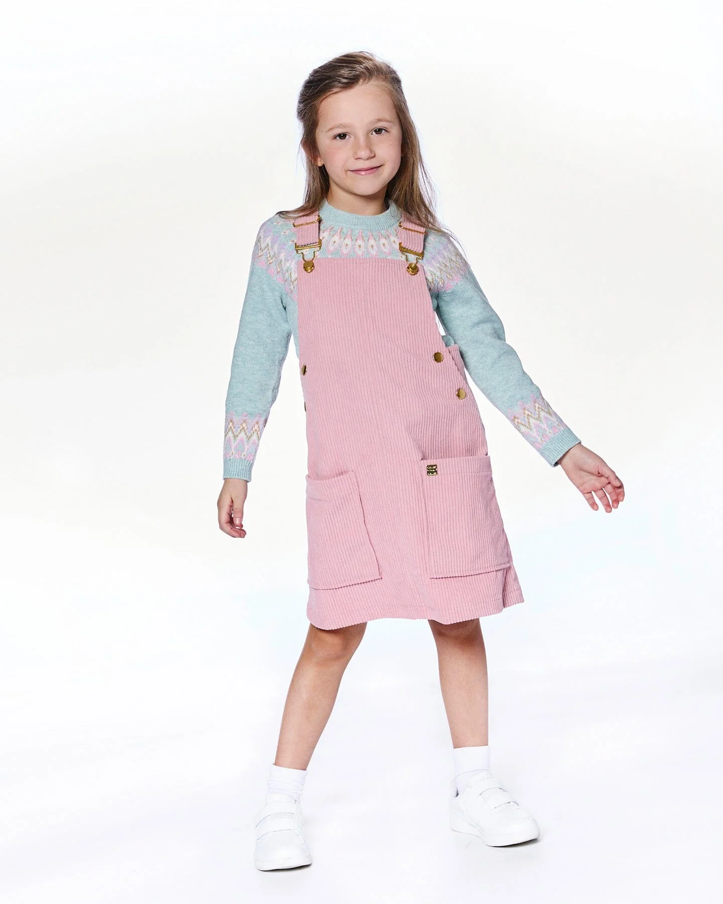 Sweater With Norwegian Jacquard Turquoise Blue - Deux par Deux