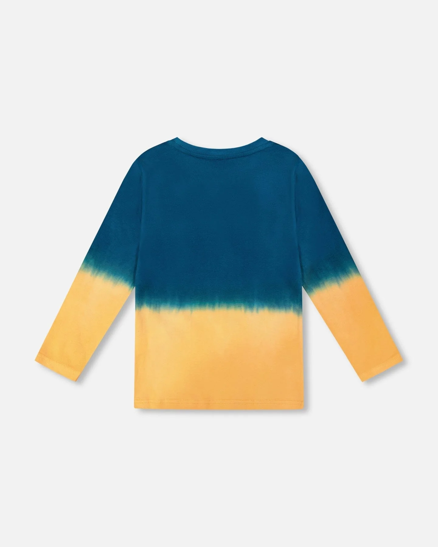 Long Sleeve Organic Cotton Gradient Jersey Tee Dark Teal - Deux par Deux