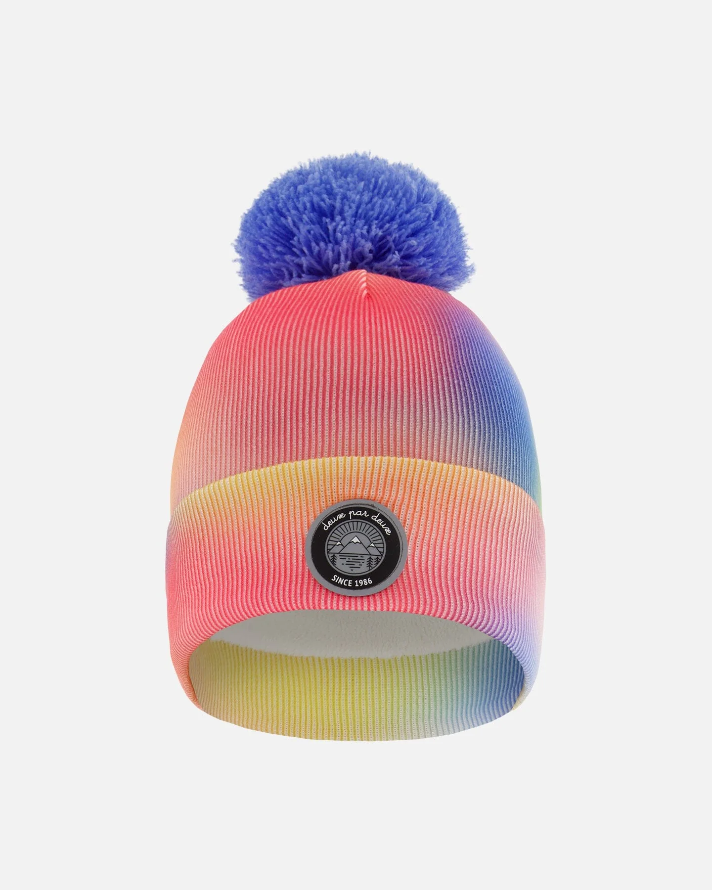 Cable Knit Hat Printed Watercolor Multicolor - Deux par Deux