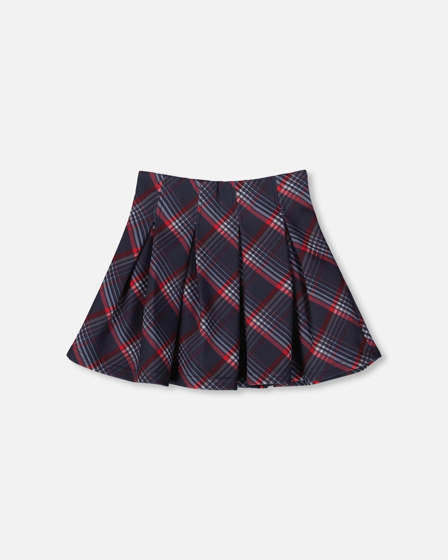 Pleated Milano Skirt Red And Navy Plaid - Deux par Deux