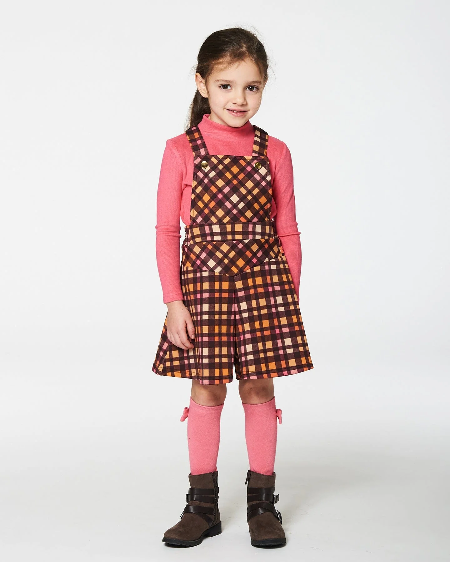 Milano Shortall Plaid Magenta And Brown - Deux par Deux