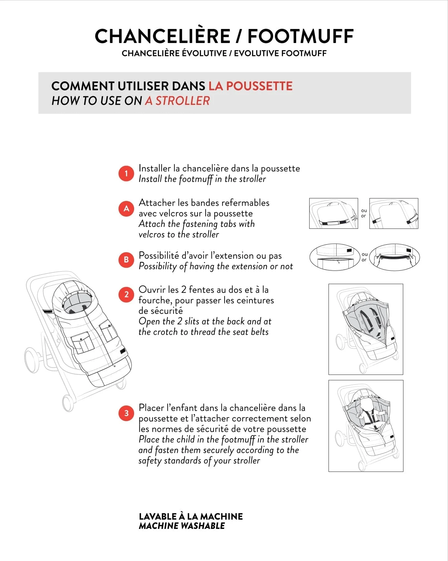 Evolutive Baby Footmuff Designed For Car Seat And Stroller Off-White - Deux par Deux