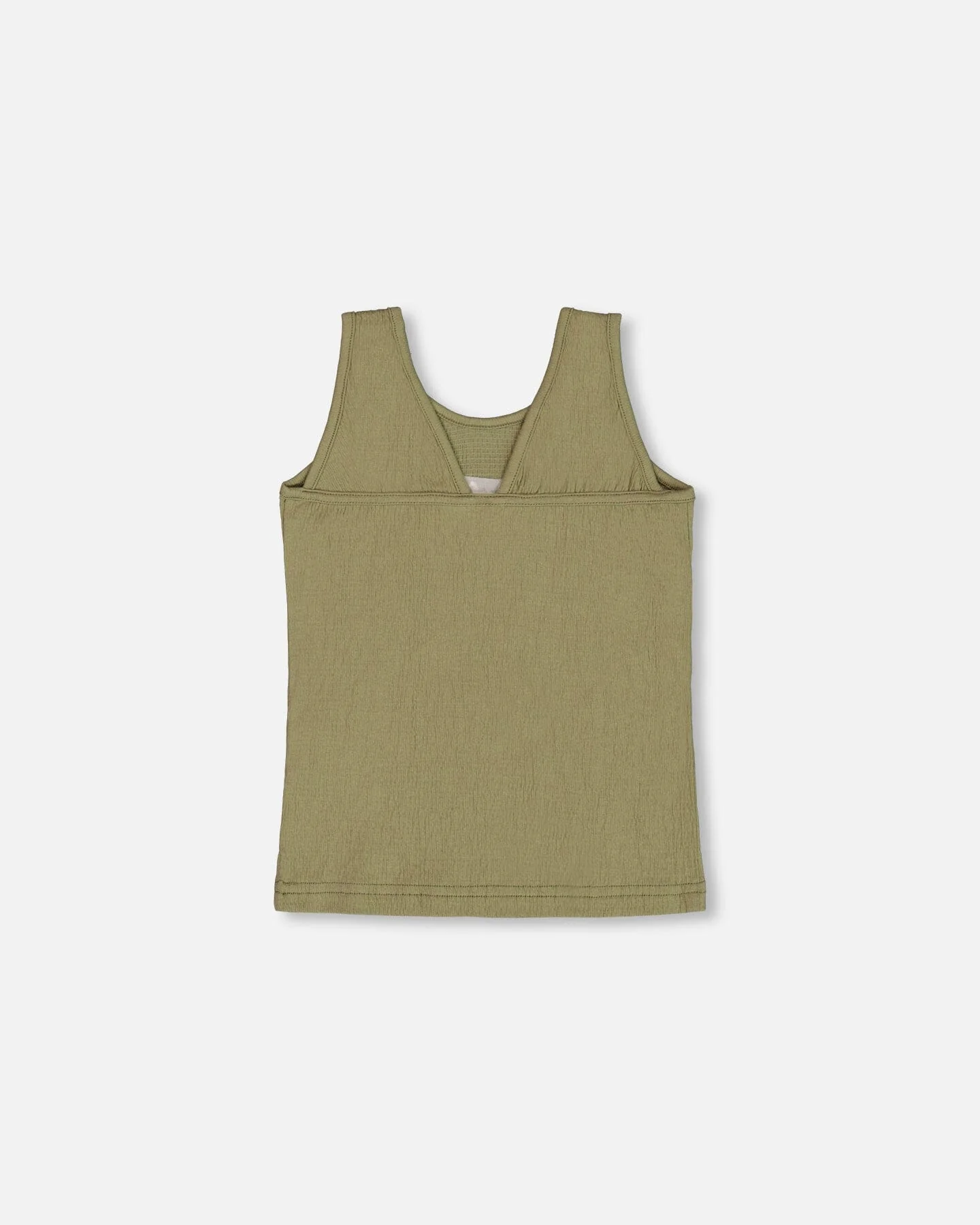 Crinkle Jersey Tank Top Floral Olive Green - Deux par Deux
