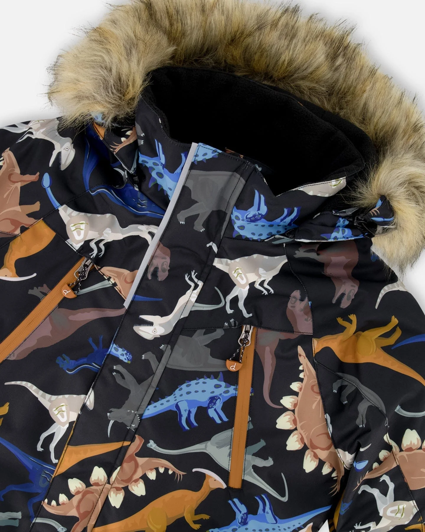 Two-Piece Play Snowsuit With Printed Dinosaurs Jacket Navy Blue - Deux par Deux