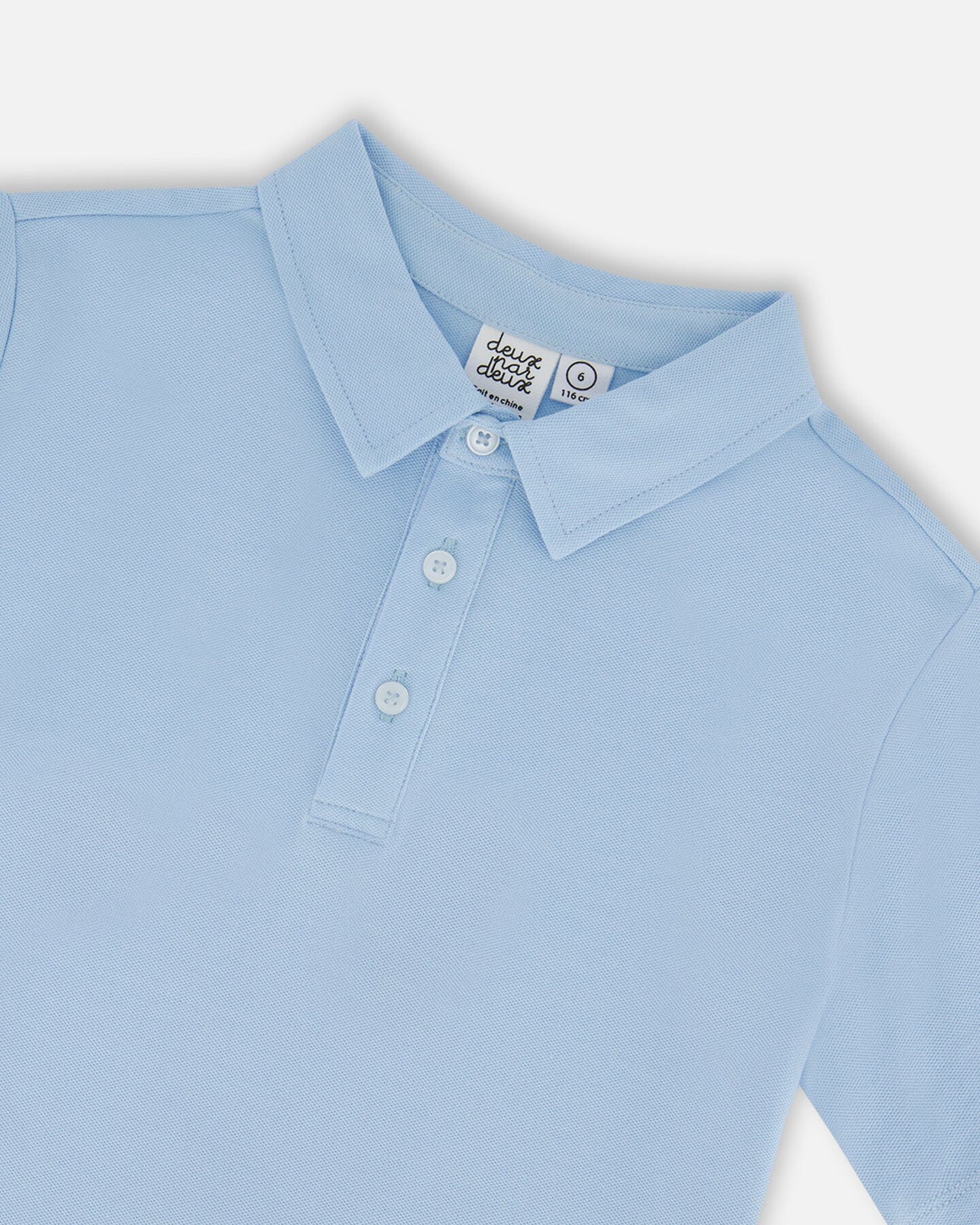 Short Sleeve Polo Shirt Pale Blue - Deux par Deux