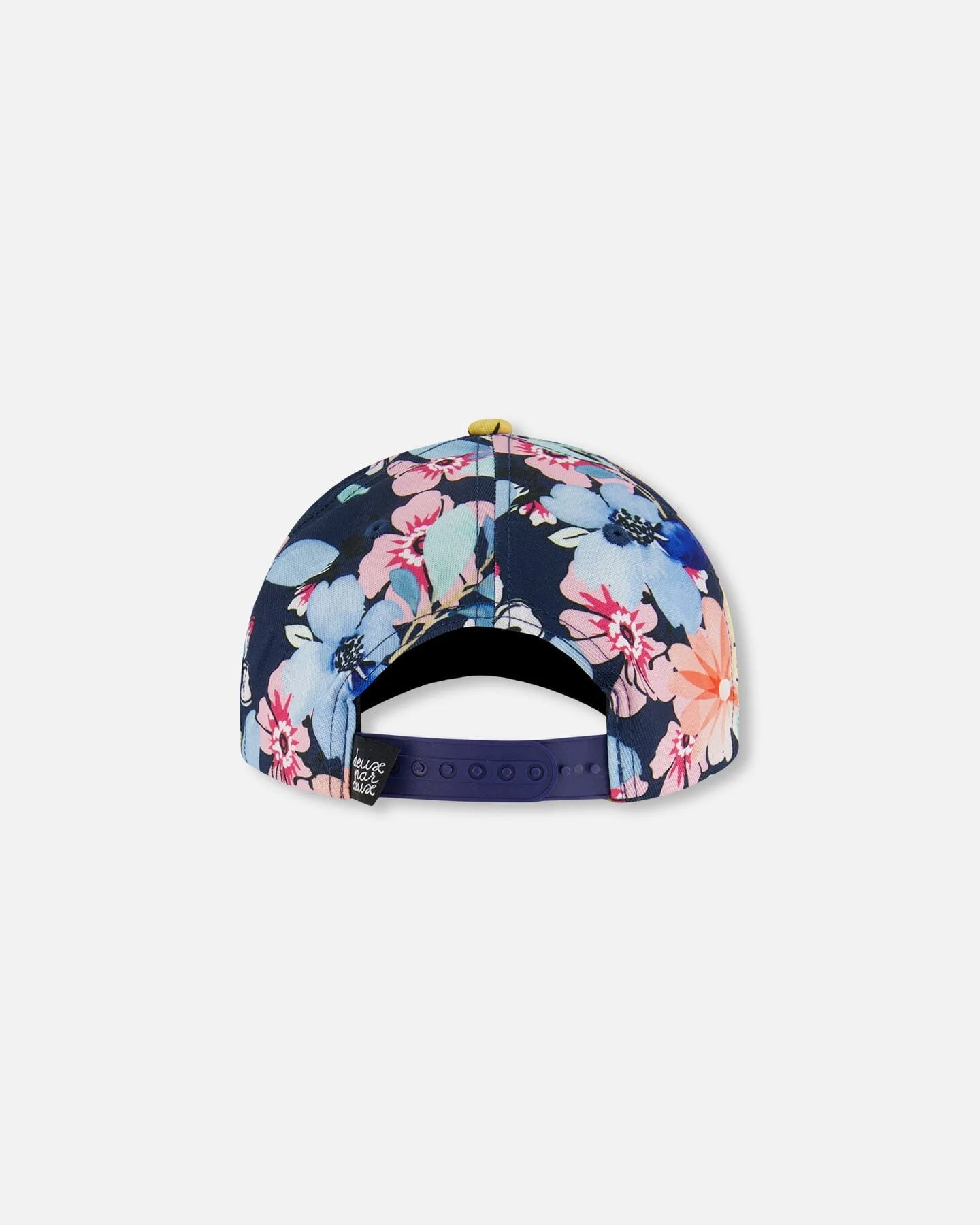 Printed Cap Navy And Yellow And Pink Flowers - Deux par Deux