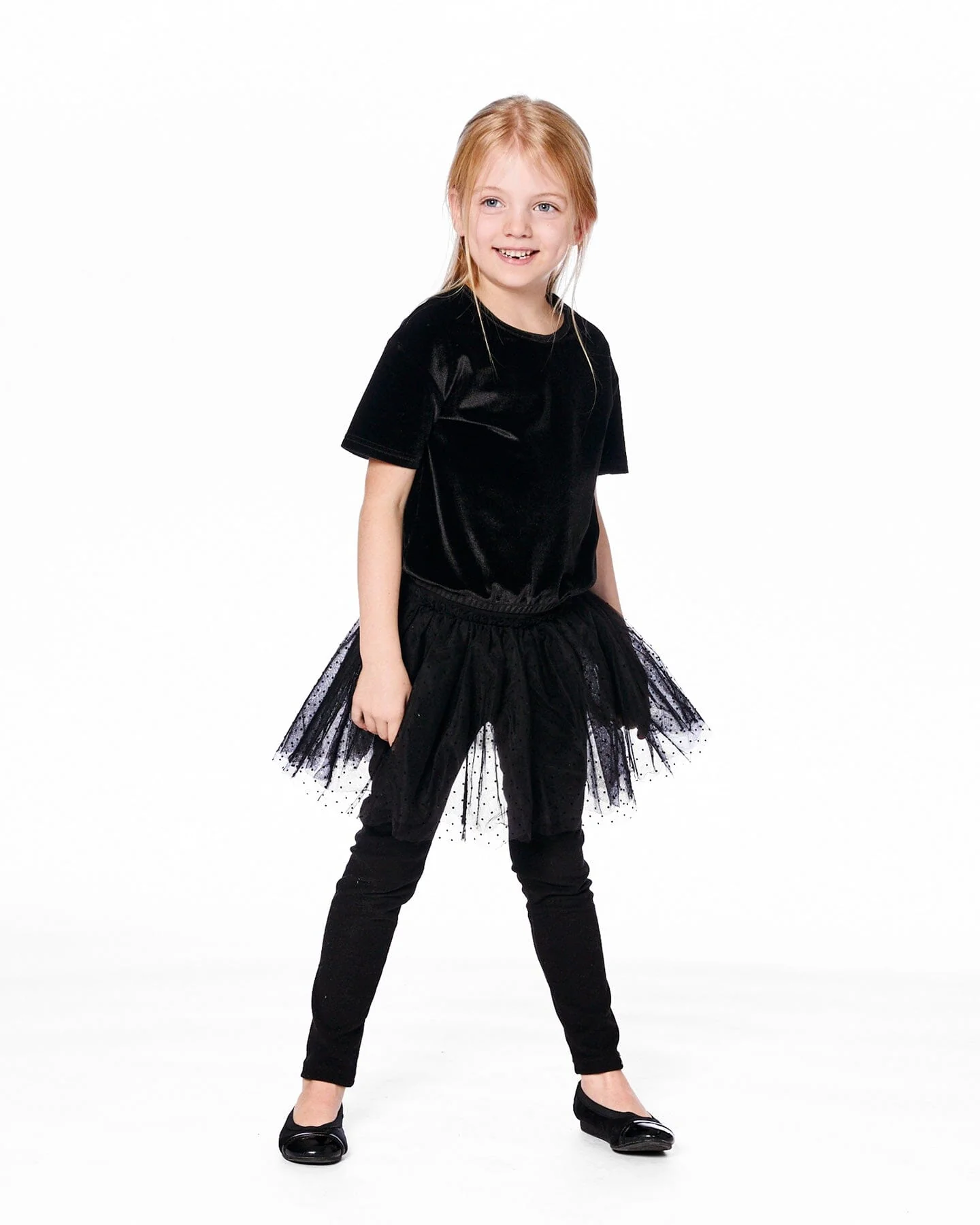 Leggings With Tulle Skirt Black - Deux par Deux