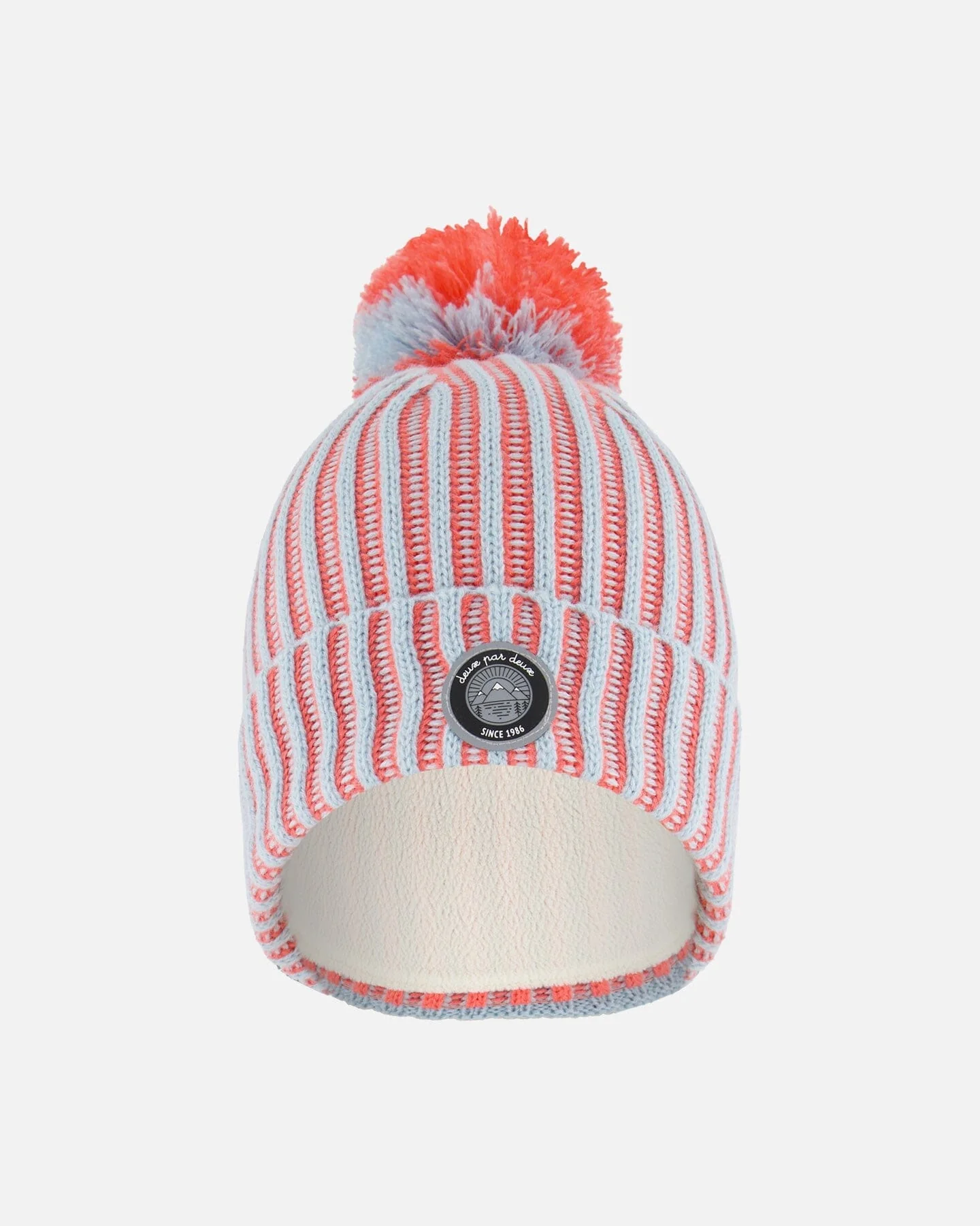 Knit Hat Air Blue And Coral - Deux par Deux