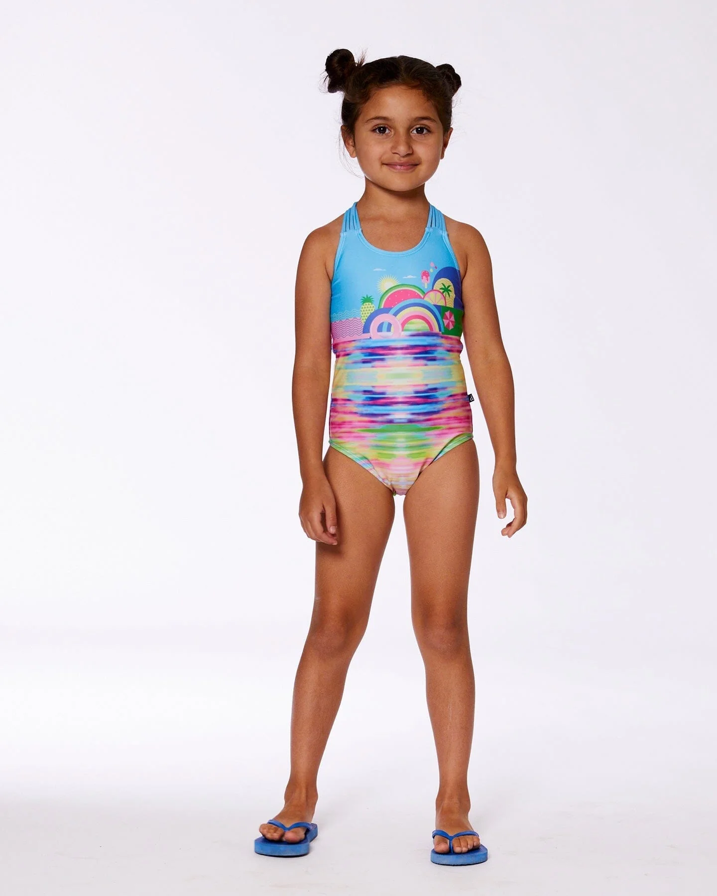 Printed One-Piece Swimsuit Multicolored - Deux par Deux