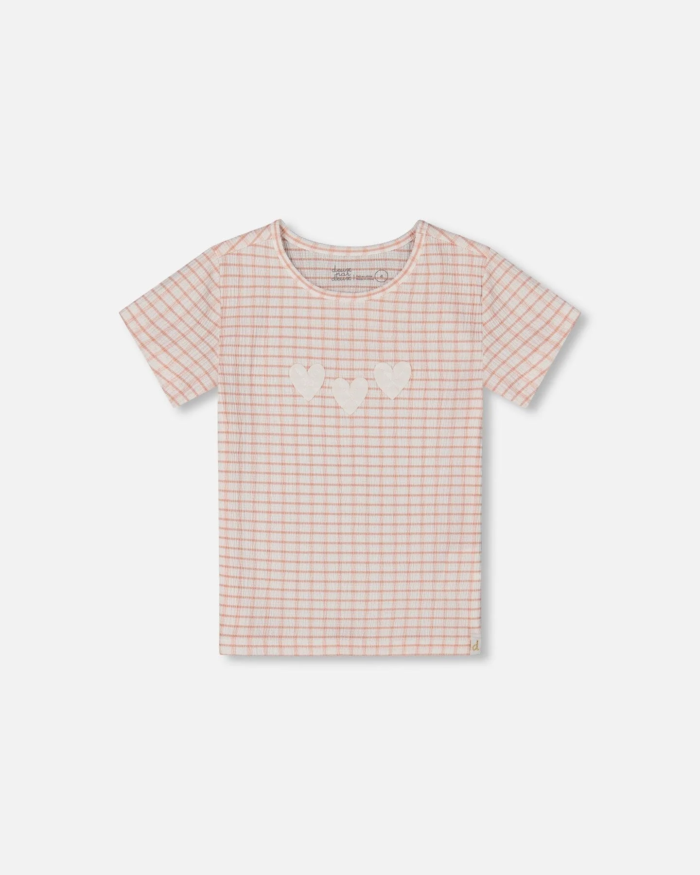 Crinkle Top With Applique Light Old Pink - Deux par Deux