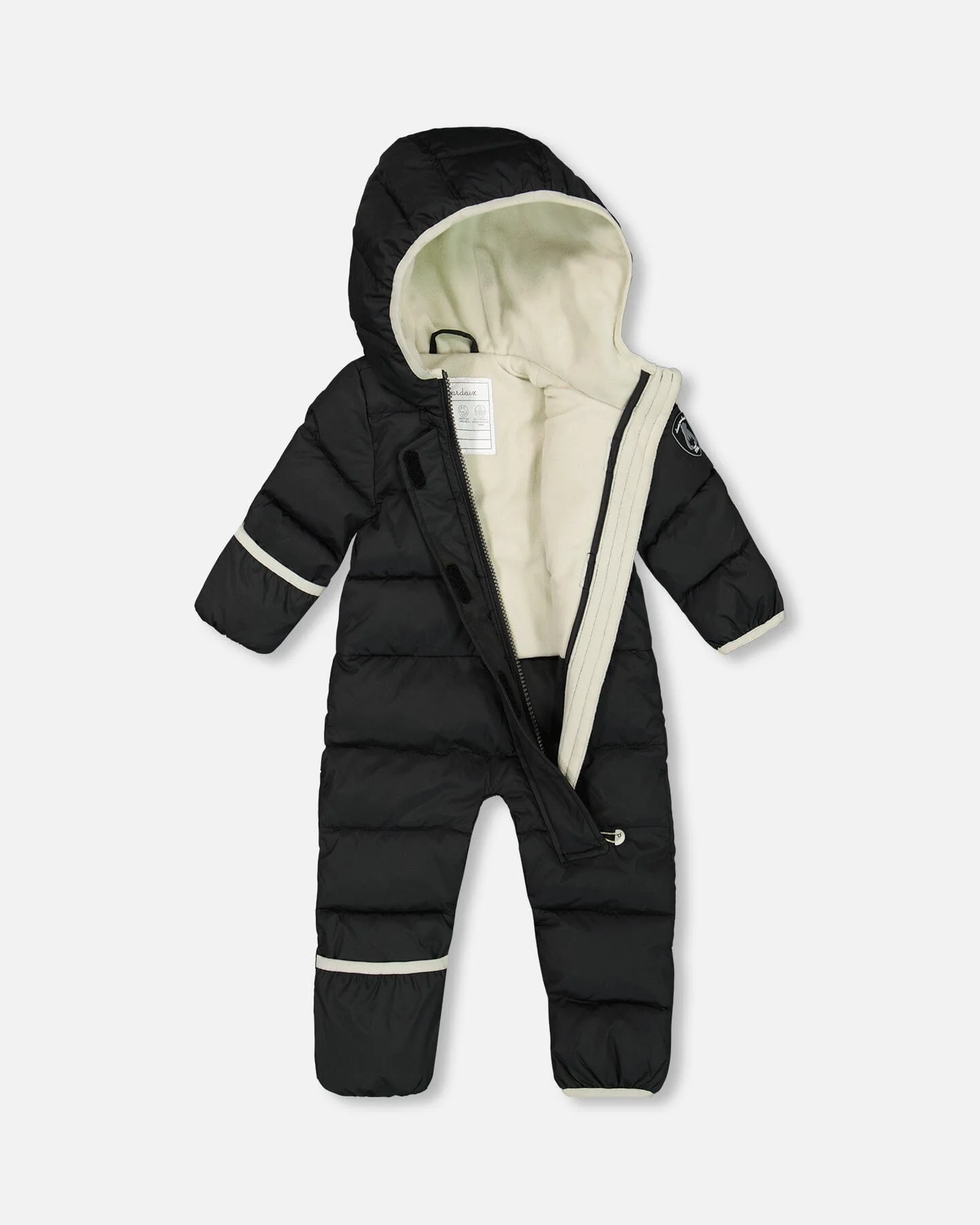 One-Piece Baby Cloud Compressible Snowsuit Designed For Car Seat Black - Deux par Deux