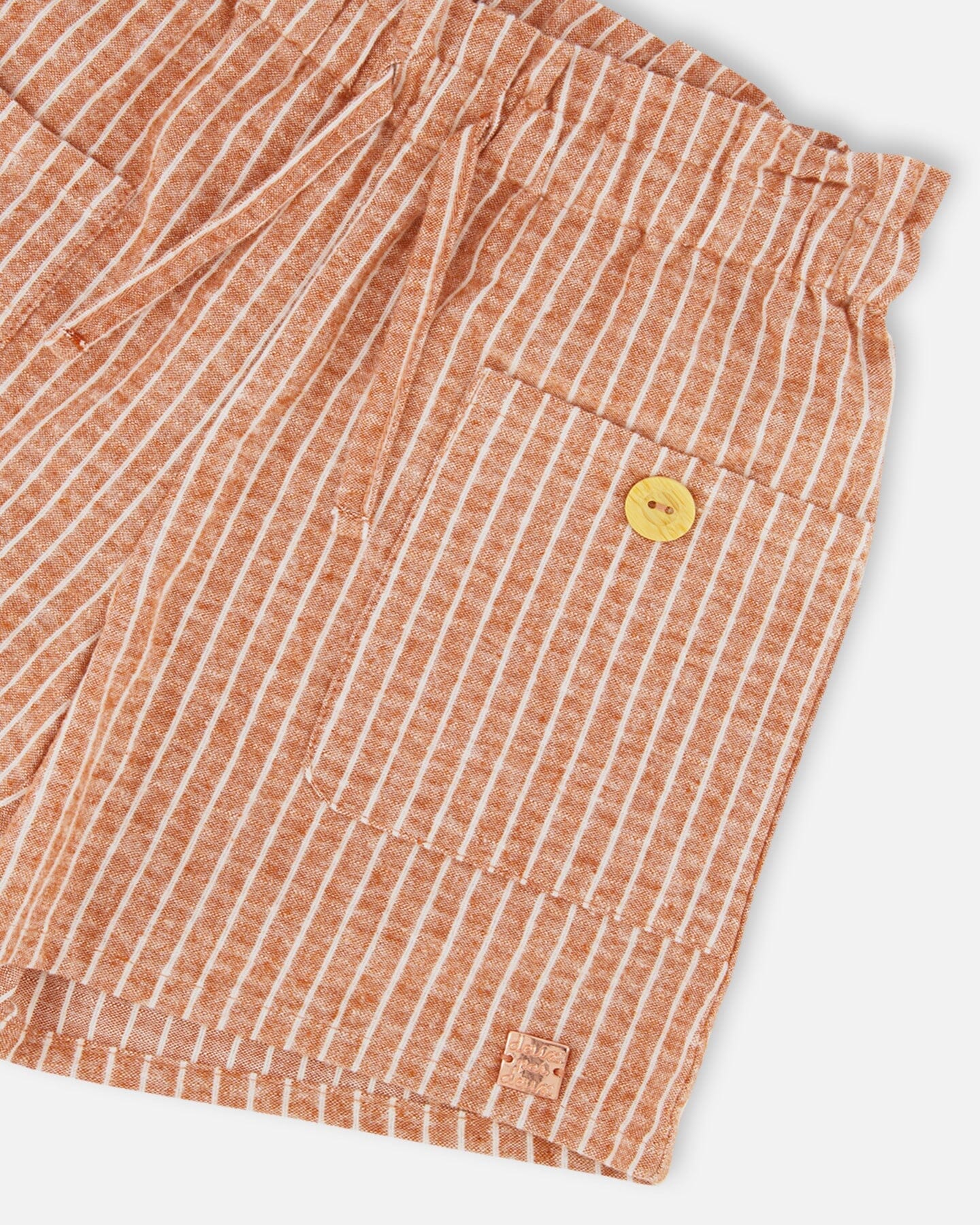 Linen Short With Pockets Old Orange Pink - Deux par Deux
