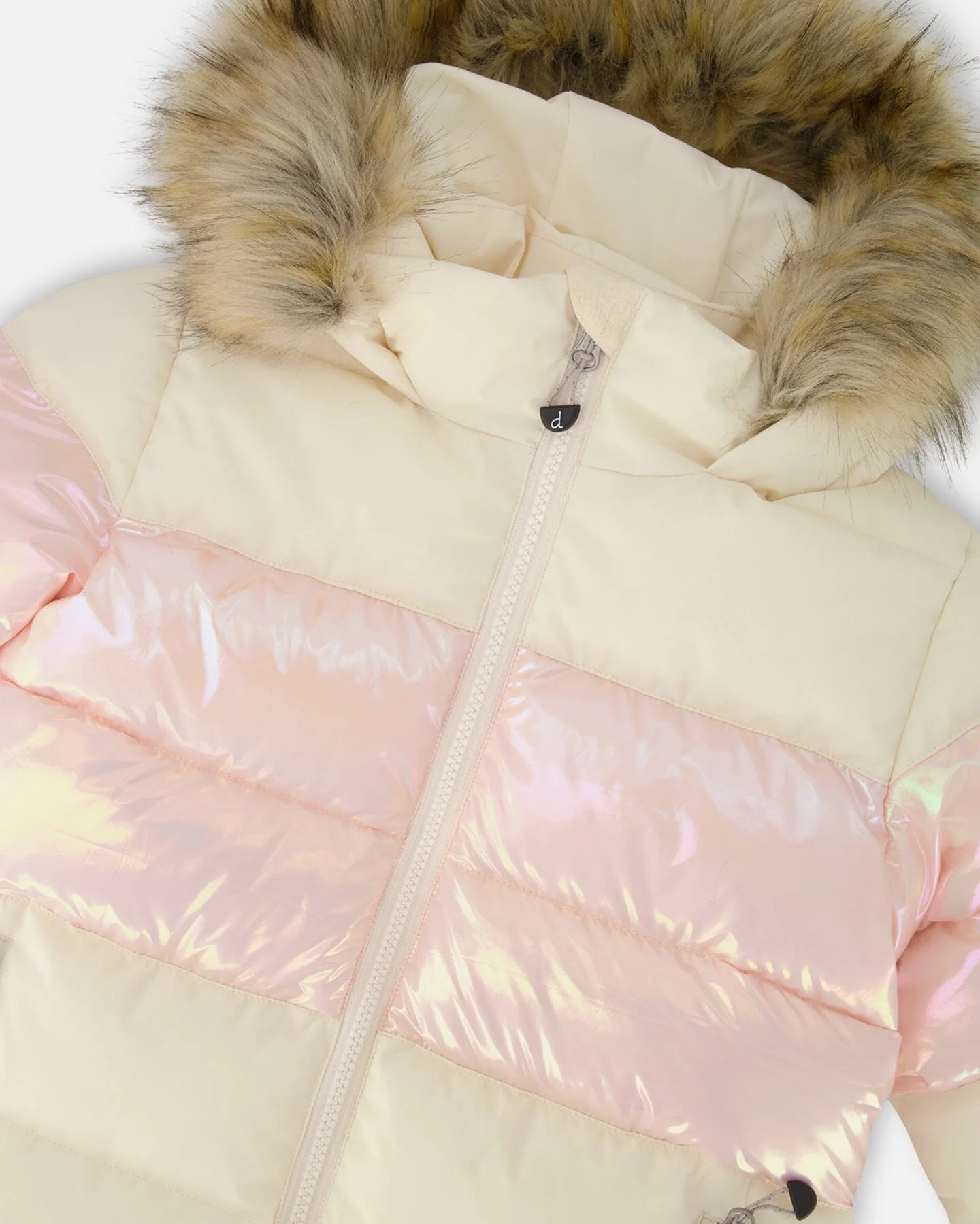 Long Metallic Puffy Winter Coat White - Deux par Deux