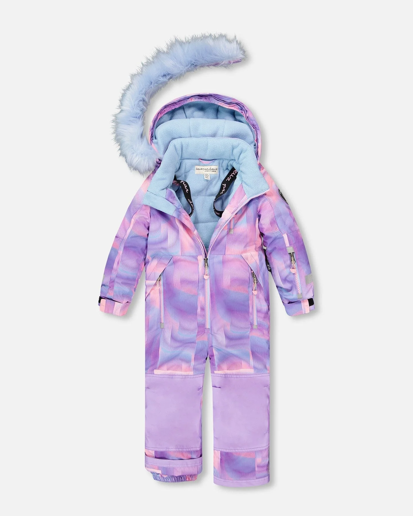 One-Piece Play Snowsuit Purple Geo - Deux par Deux