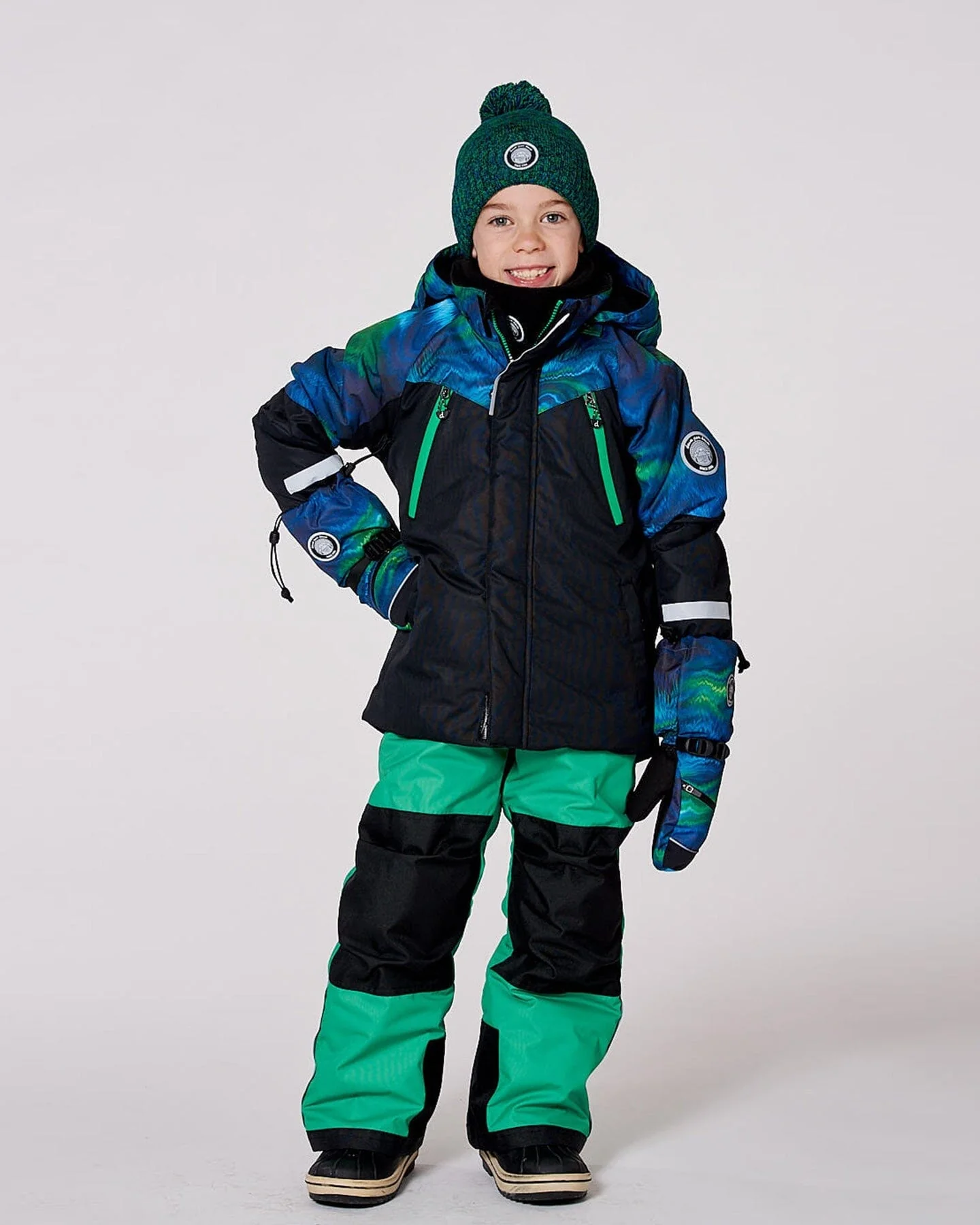 Two-Piece Play Snowsuit With Colorblocked Jacket Green - Deux par Deux