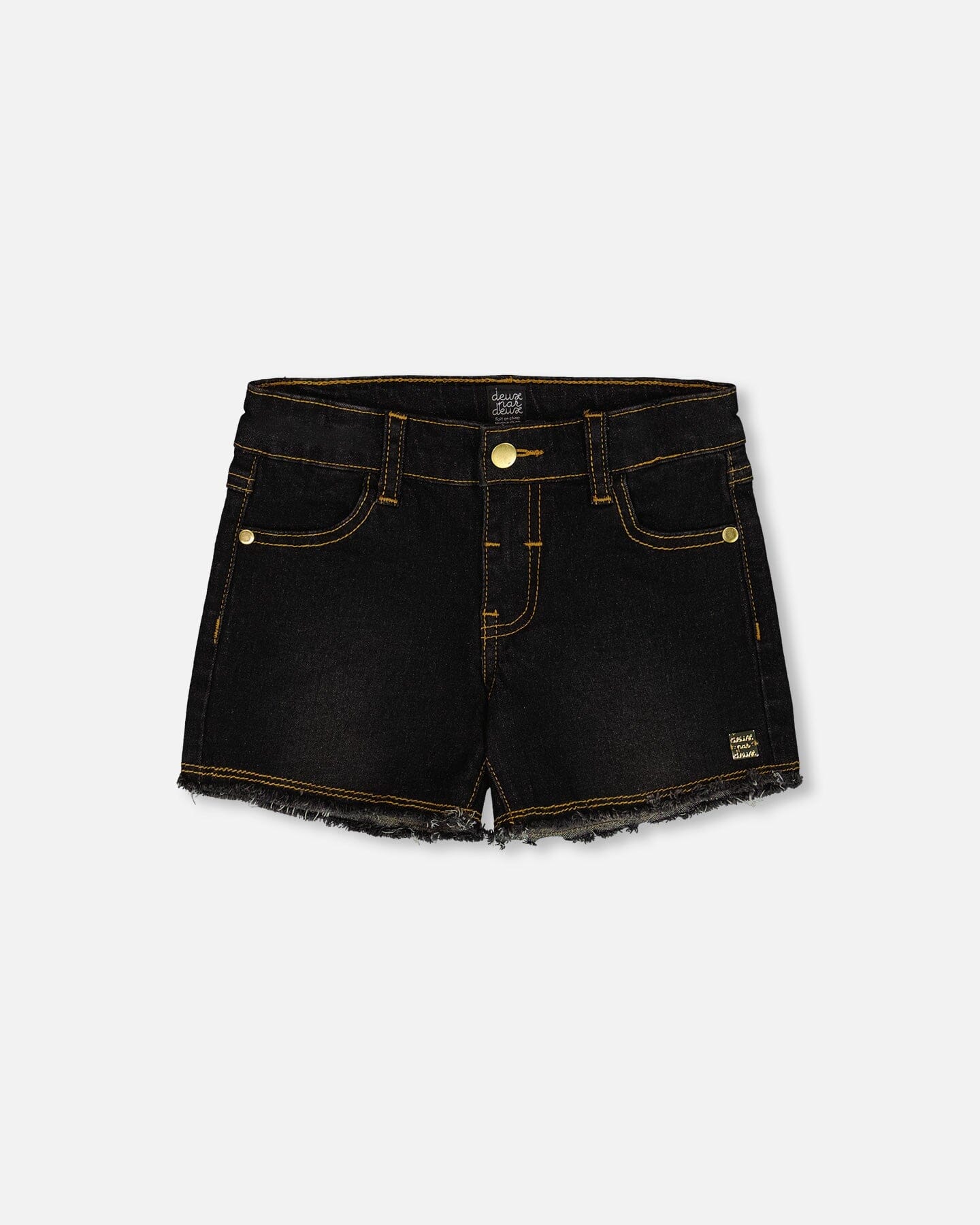 Jean Short With Embroidery Black Jeans - Deux par Deux