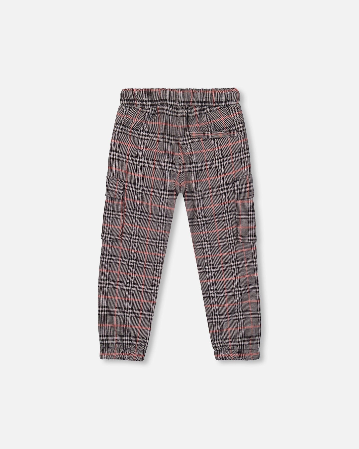 Plaid Cargo Pant Gray And Black - Deux par Deux