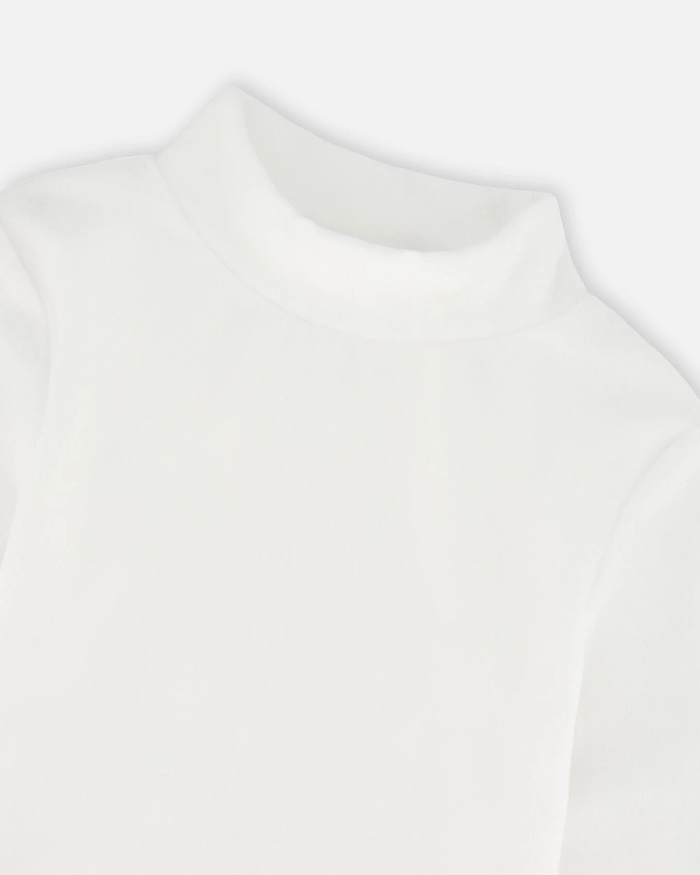 Super Soft Ribbed Mock Neck Top Off-White - Deux par Deux