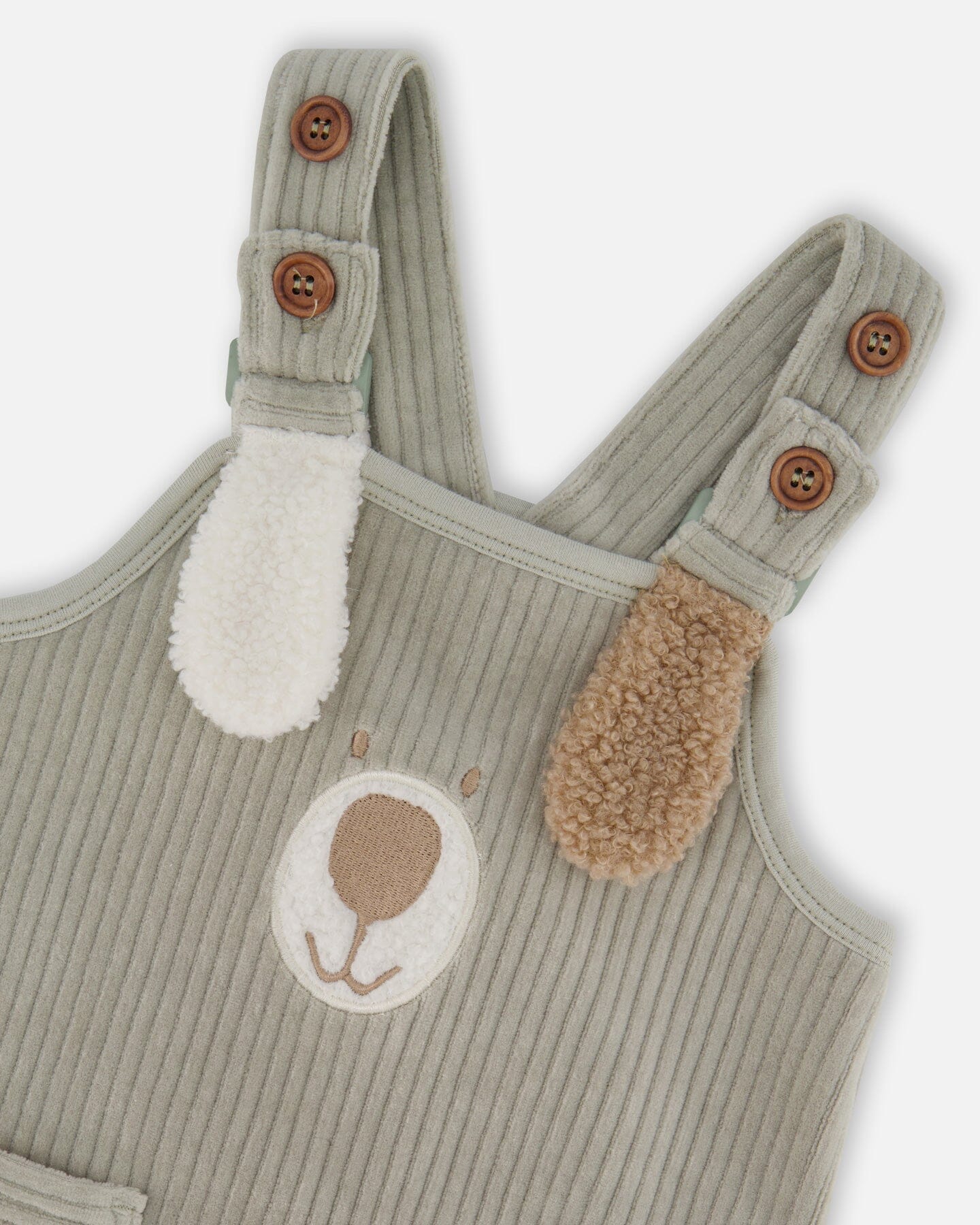 Onesie And Stretchy Corduroy Overalls Set Jade Green - Deux par Deux