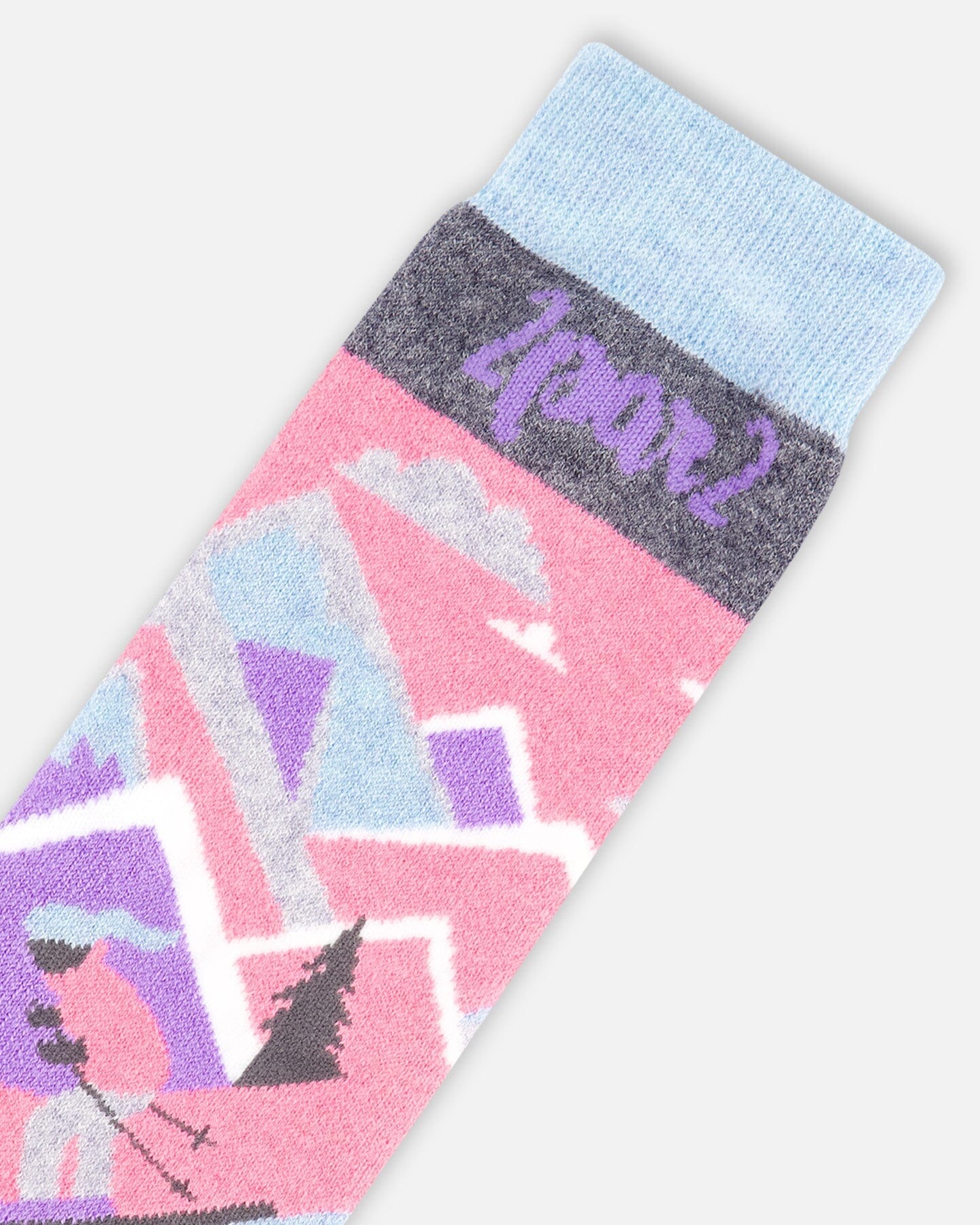 Winter Ski Socks With Merino Wool Pink - Deux par Deux