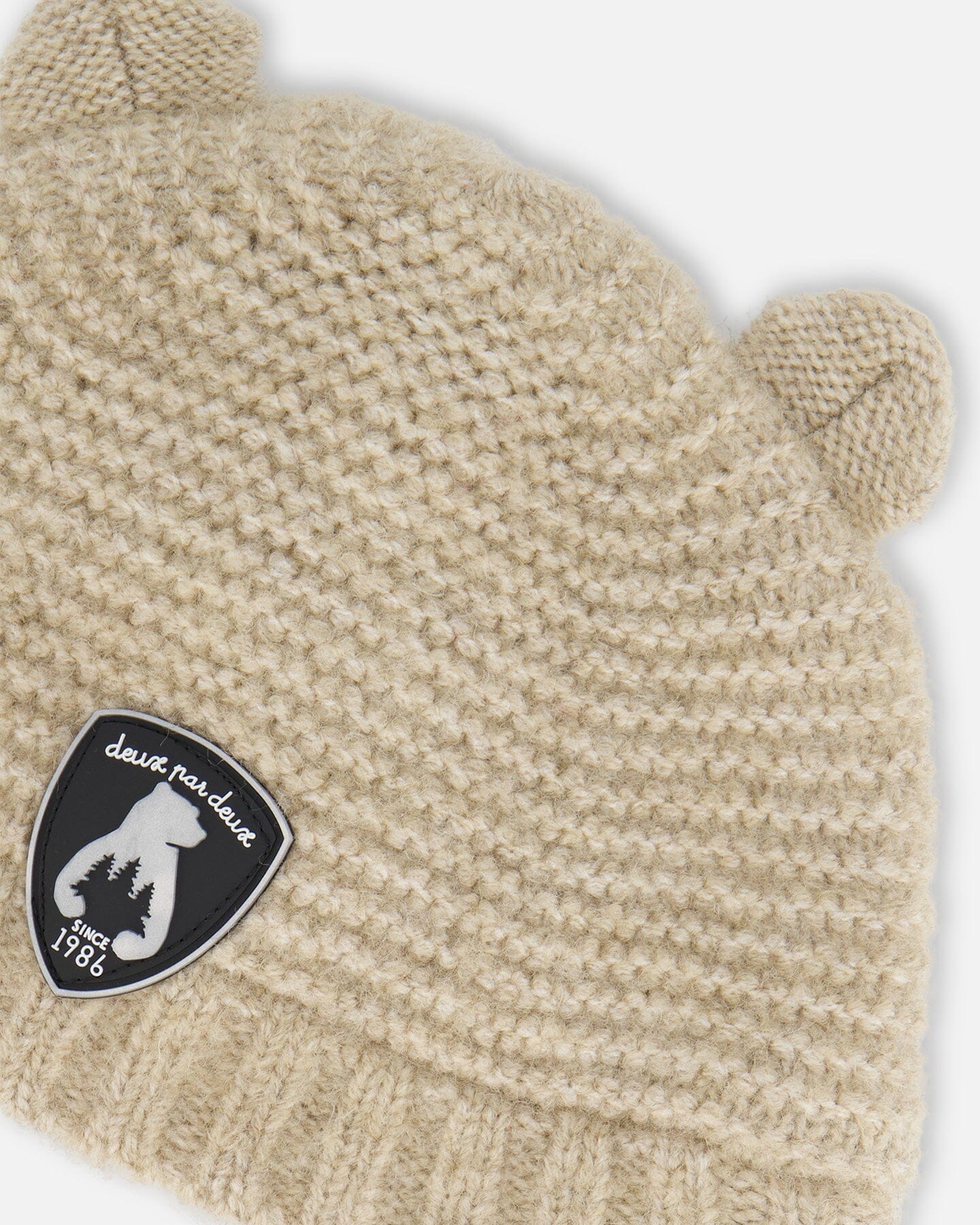 Knit Hat With Ears Beige - Deux par Deux