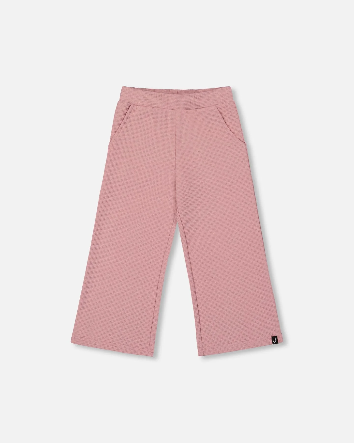 Waffle Flare Leg Pants Dusty Pink - Deux par Deux