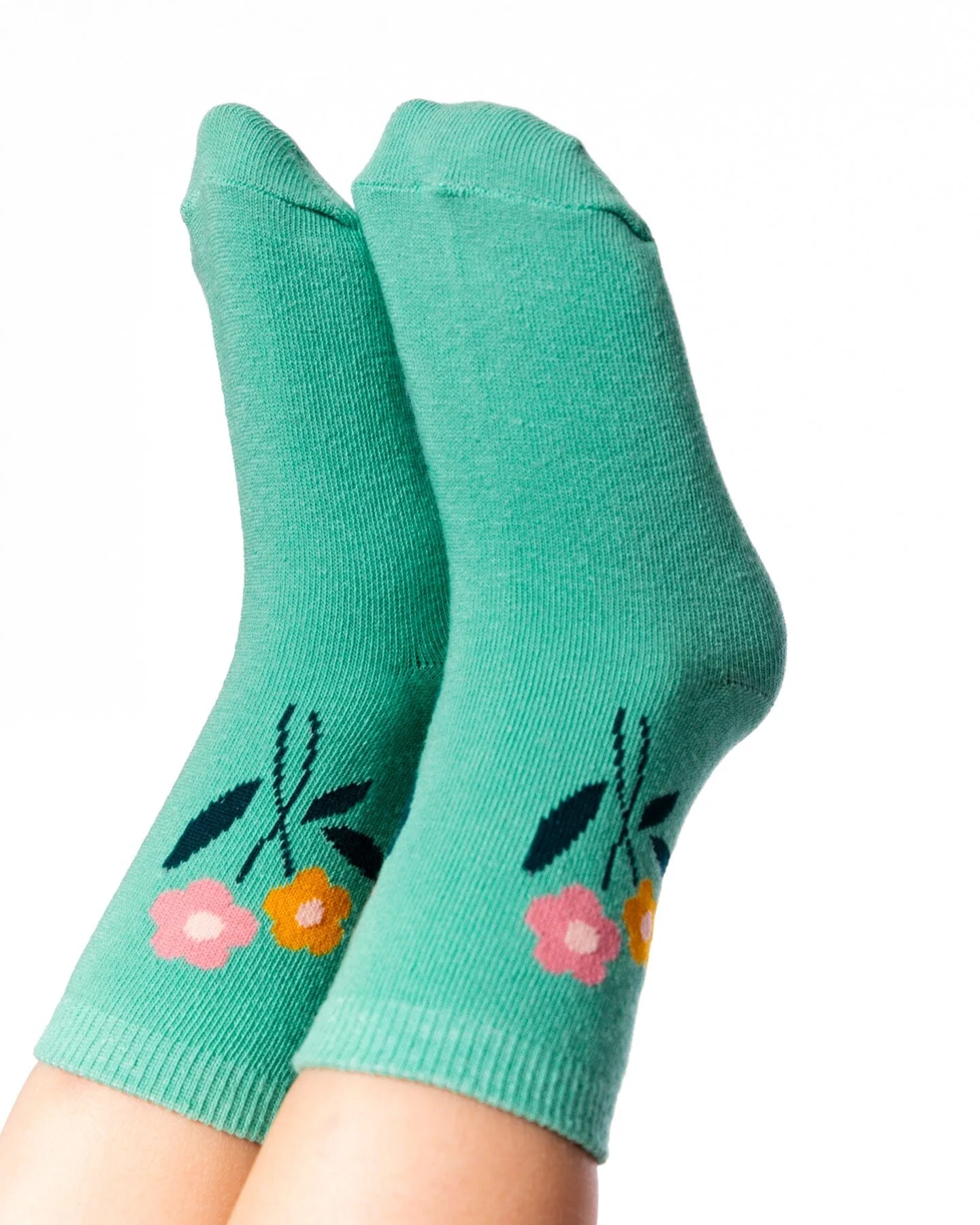 3-Pack Knit Socks Pink And Green - Deux par Deux