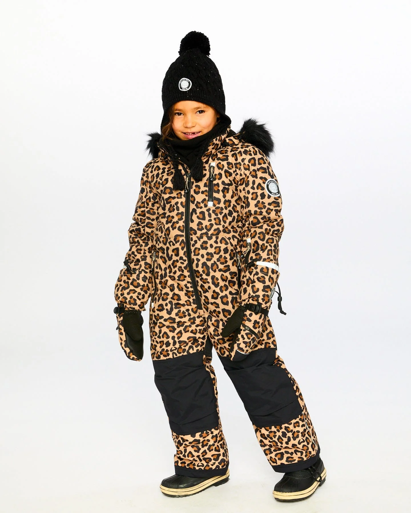 Winter Mittens Teknik Beige Leopard - Deux par Deux