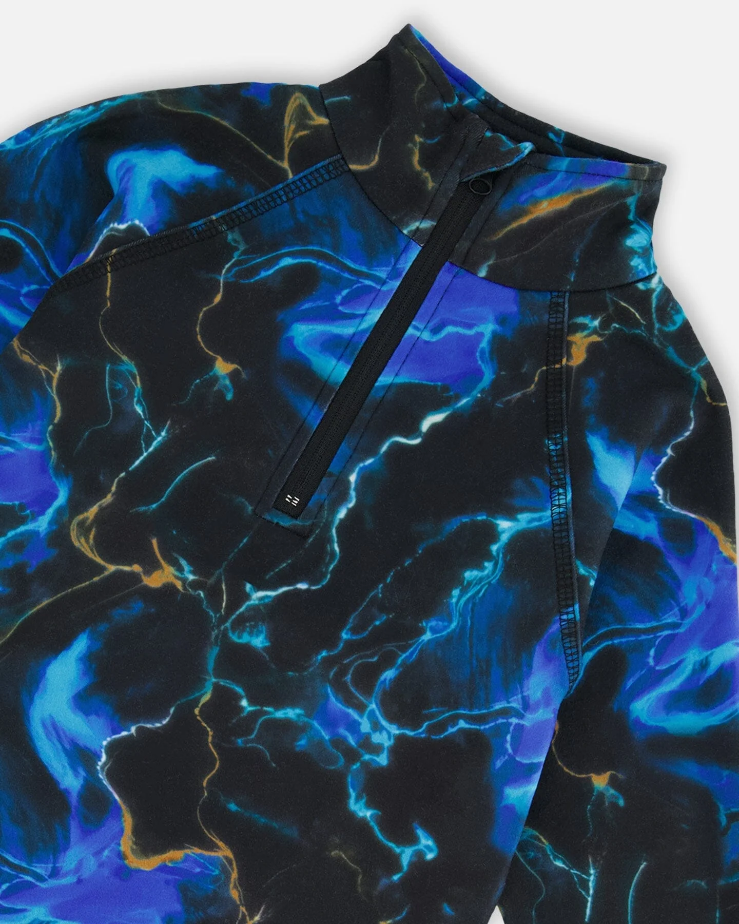 Two Piece Thermal Underwear Set Black Printed Storm - Deux par Deux