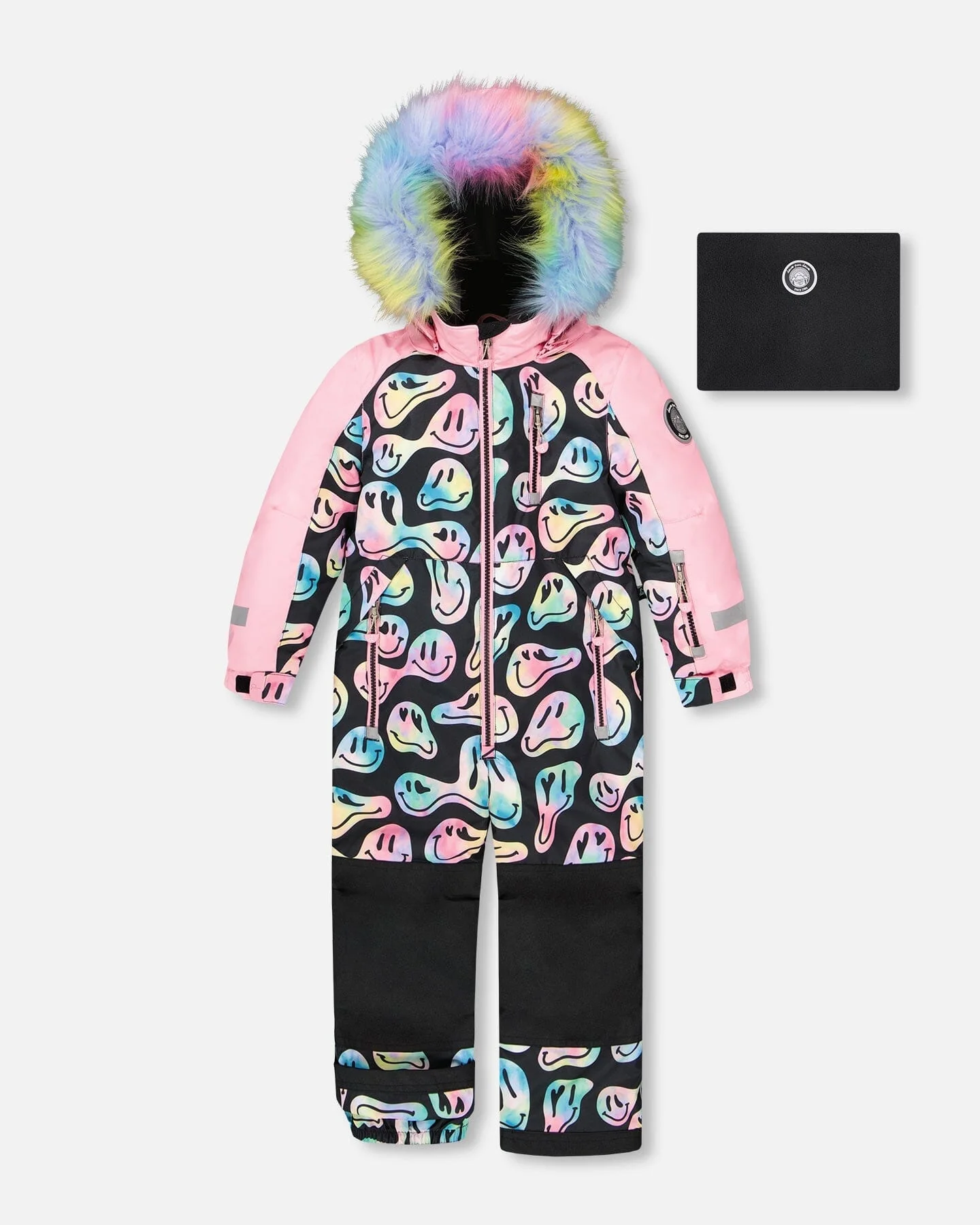 One-Piece Play Snowsuit Smiley Face Girl - Deux par Deux