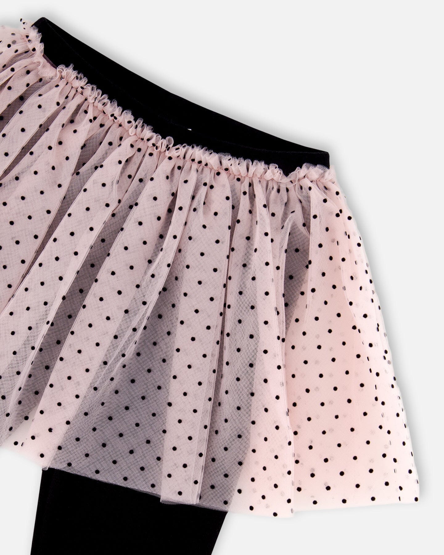 Leggings With Tulle Skirt Pink And Black - Deux par Deux