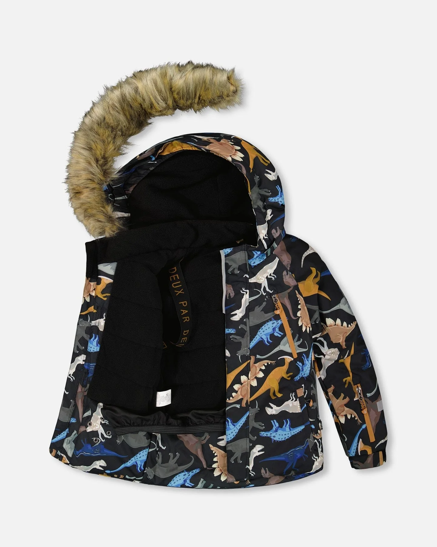 Two-Piece Play Snowsuit With Printed Dinosaurs Jacket Navy Blue - Deux par Deux