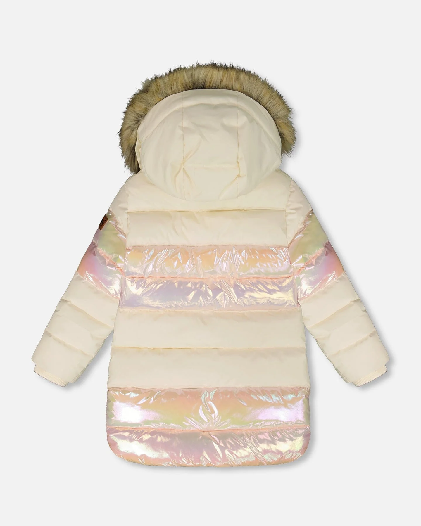 Long Metallic Puffy Winter Coat White - Deux par Deux