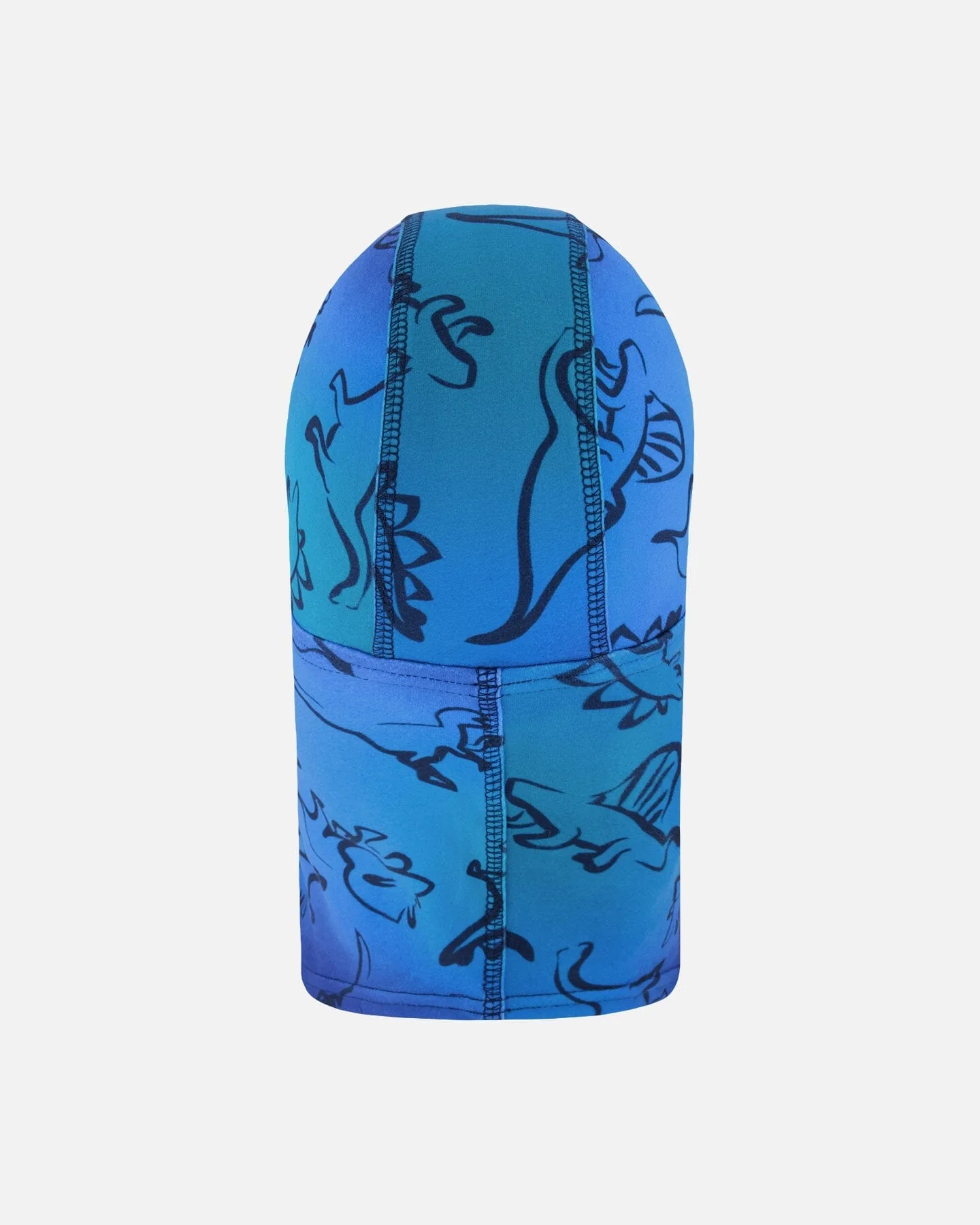 Brushed Jersey Balaclava Blue Gradient Dinosaur Print - Deux par Deux