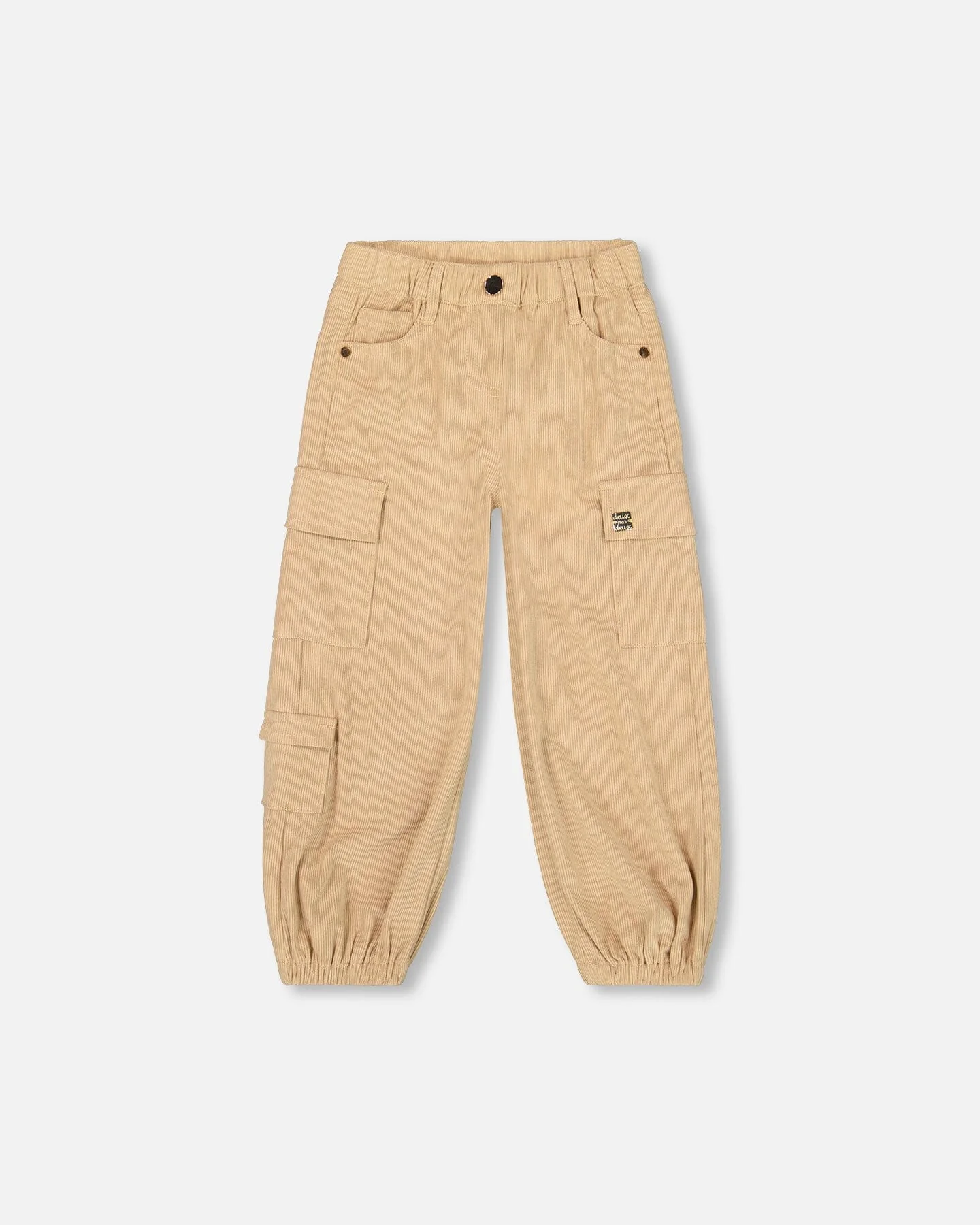 Parachute Corduroy Pants With Cargo Pockets Light Pecan Brown - Deux par Deux