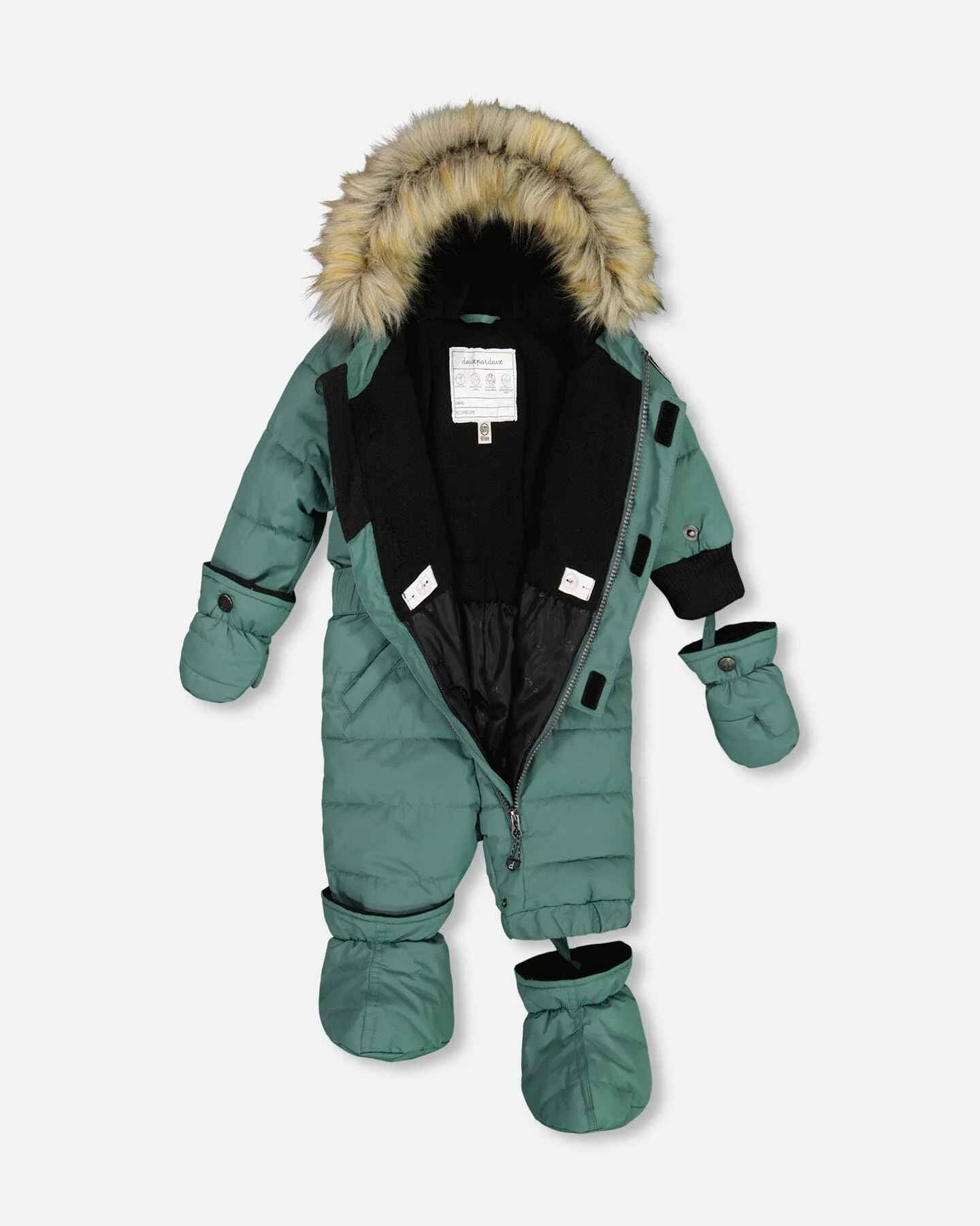 One Piece Baby Snowsuit Silver Pine - Deux par Deux